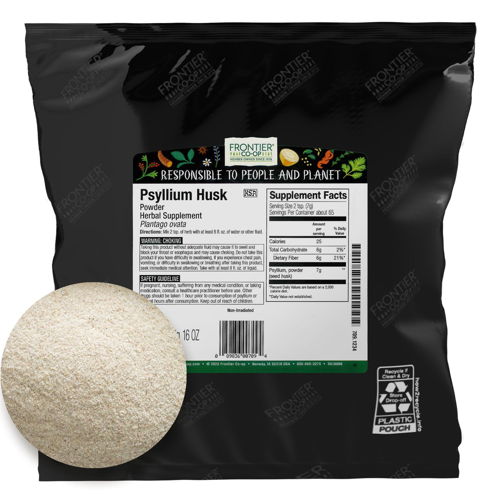Frontier Co-op Psyllium Husk Powder, 16 oz
