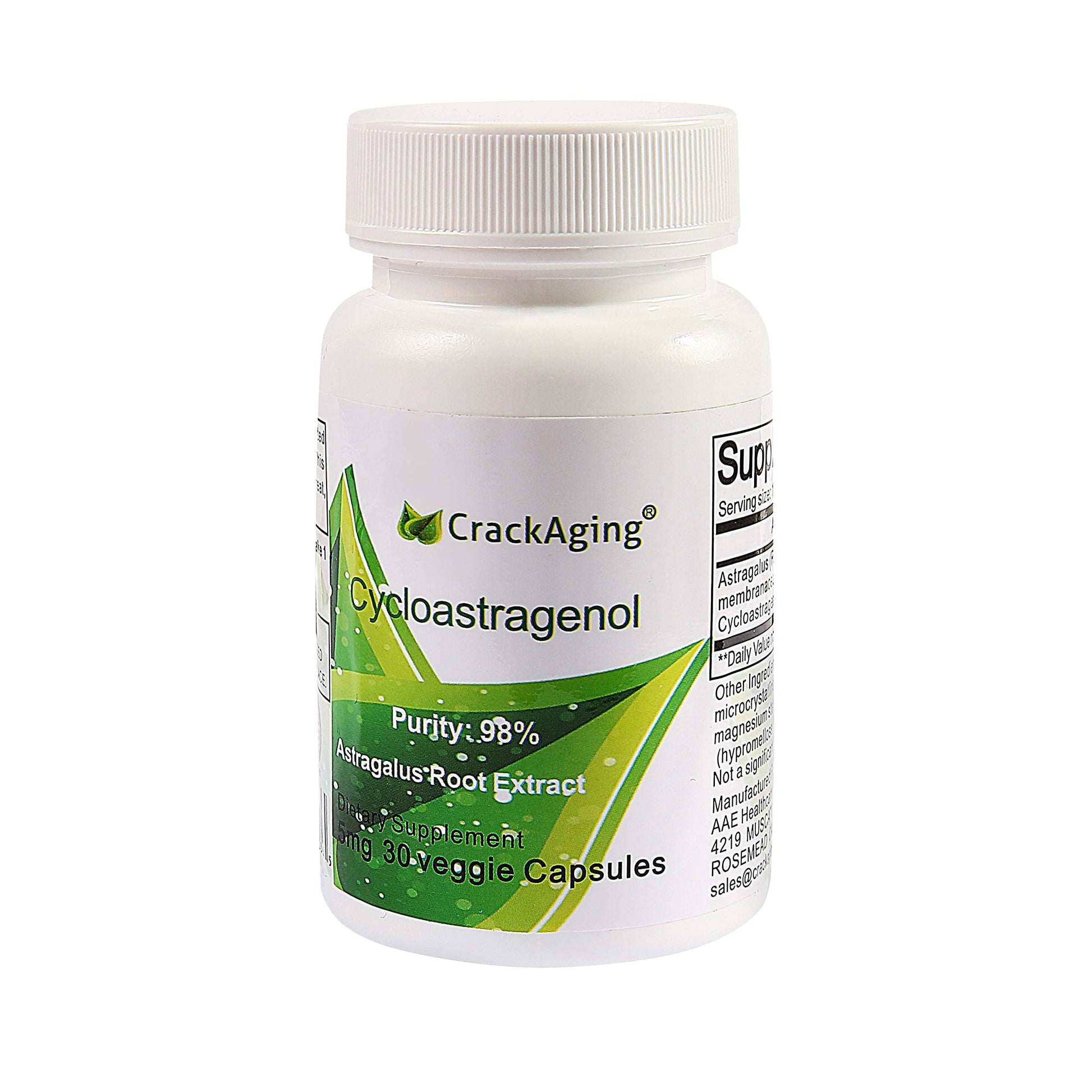 Crackaging Super-Absorption Cycloastragenol 98% Capsules, 30 Count