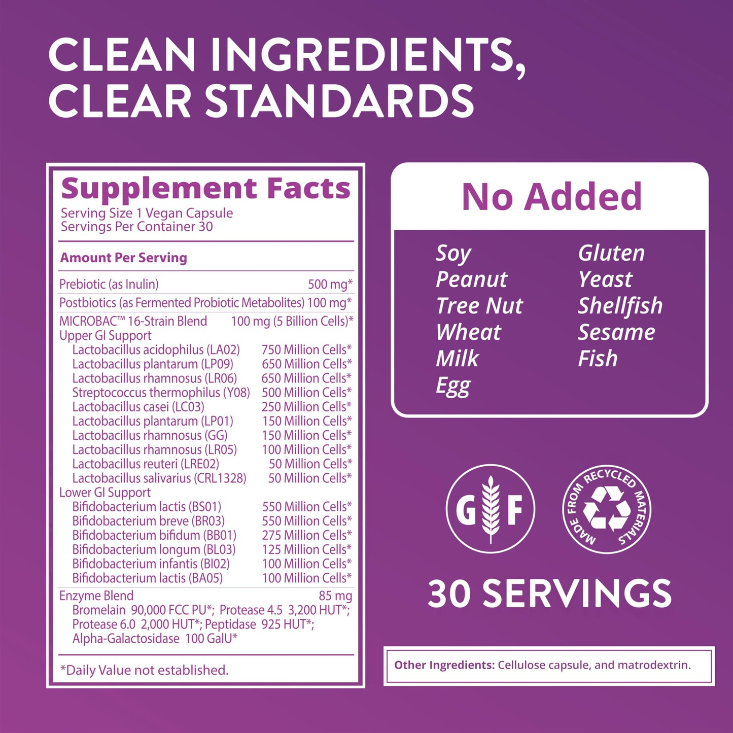 MRM Daily Probiotics - Intestinal & GI Health 30 Capsules