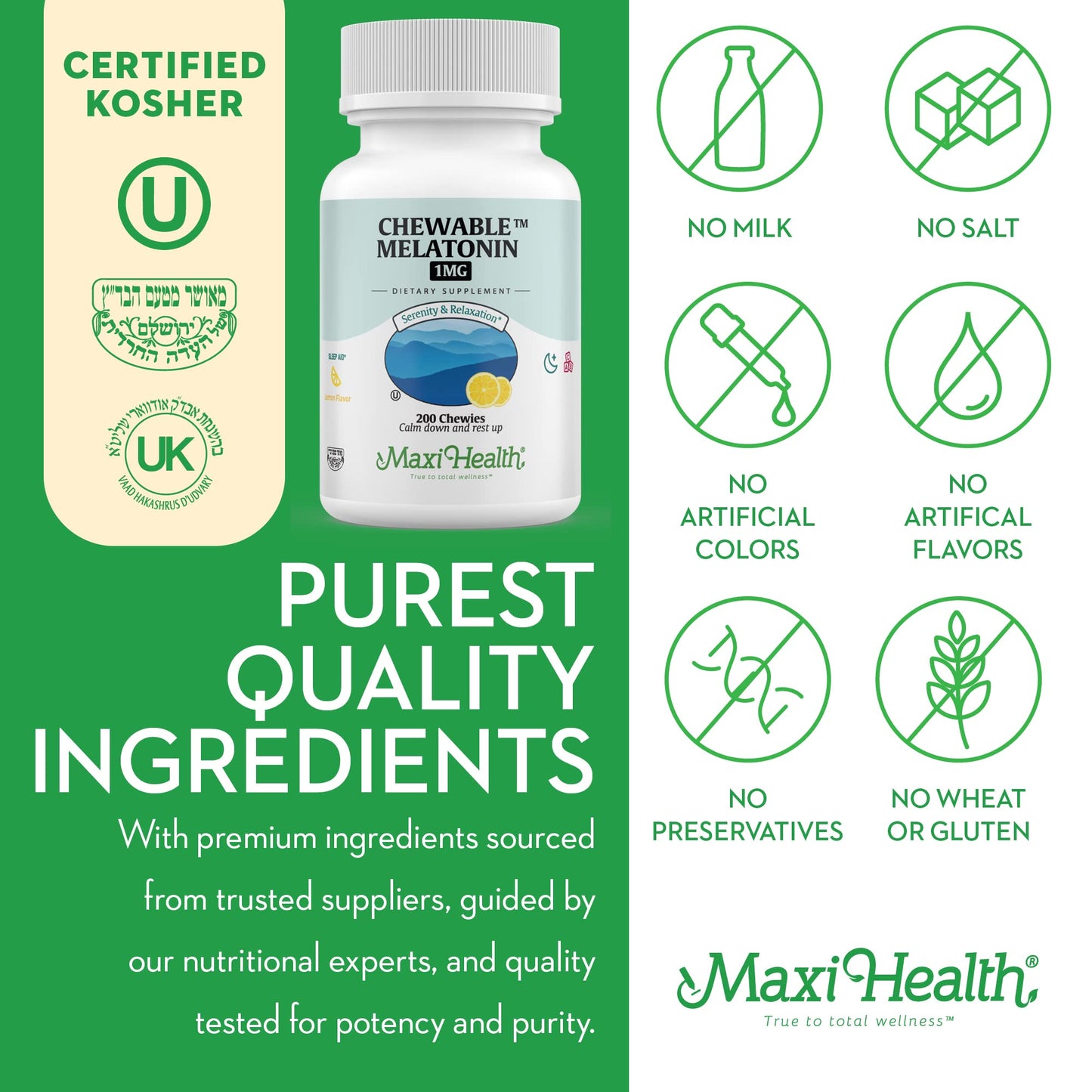 Maxi Health Melatonin Chewable 200 Count