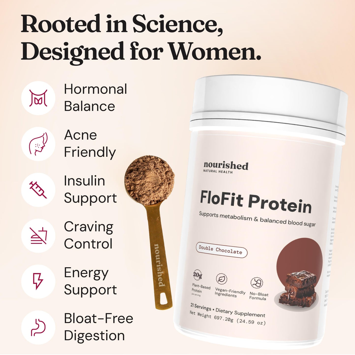 Nourished Natural Health FloFit Pea Protein Powder 24.593