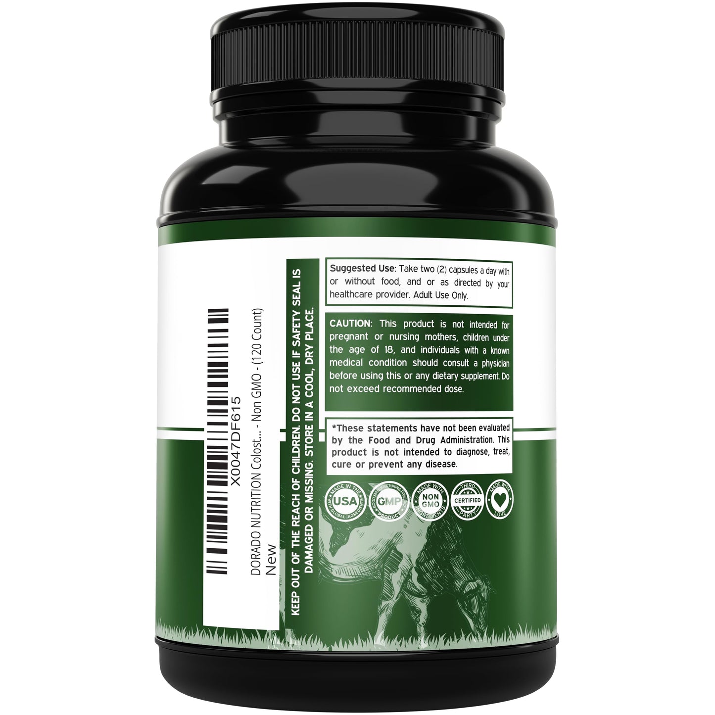 DORADO NUTRITION Colostrum Supplement Capsules 120 Count