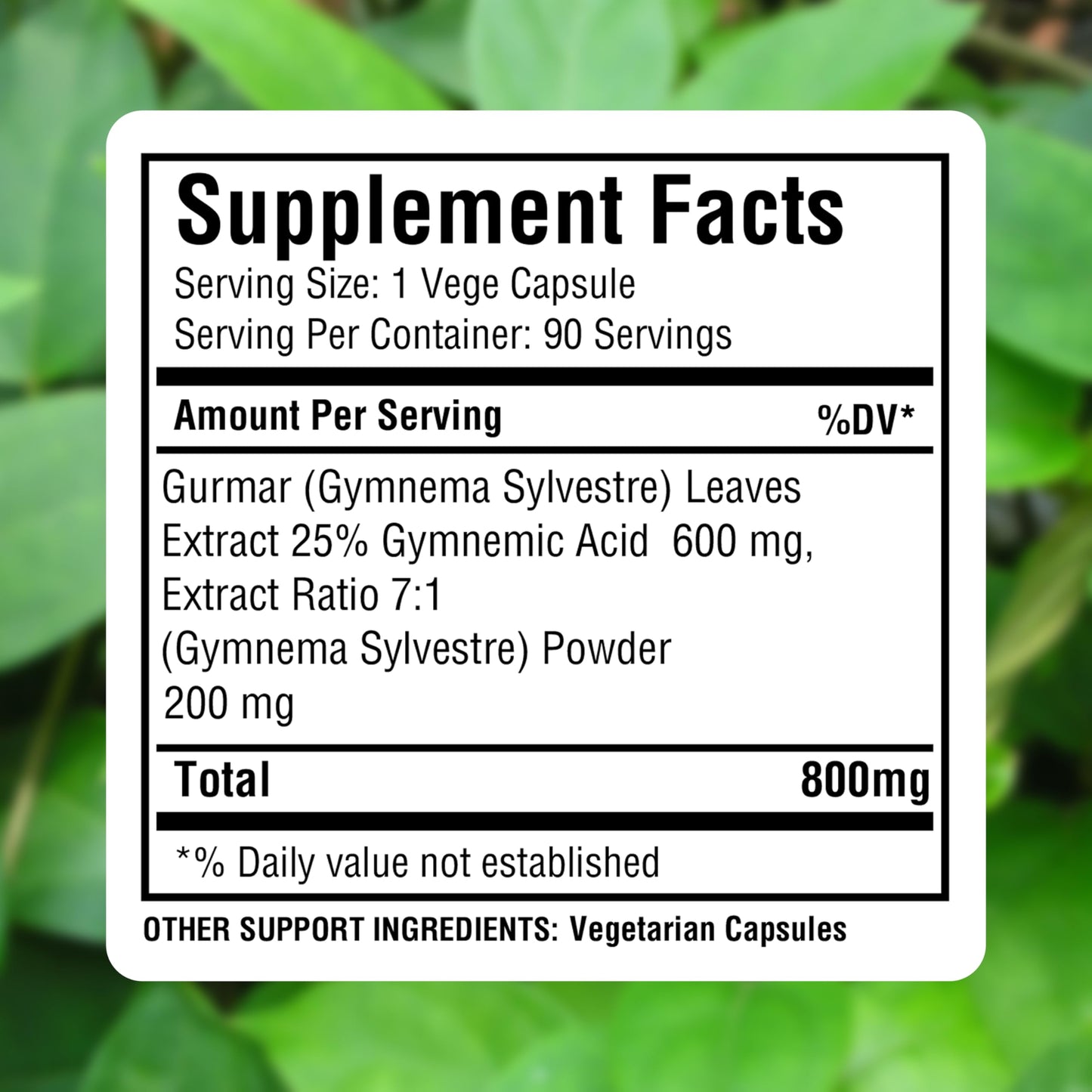 Herbsforever Gurmar Capsules Gymnema Sylvestre Herbal Supplement 180 Capsules