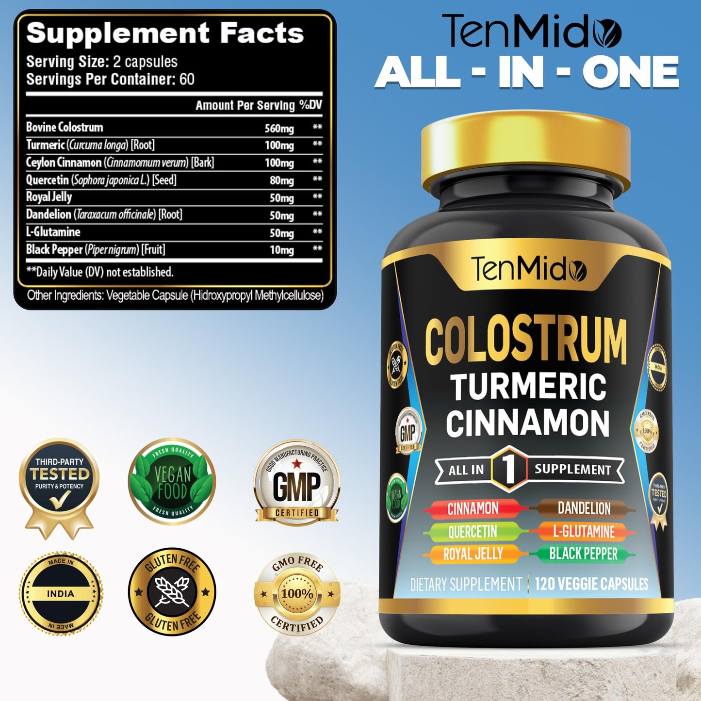 Tenmido Colostrum Supplement Capsule 120 Capsules