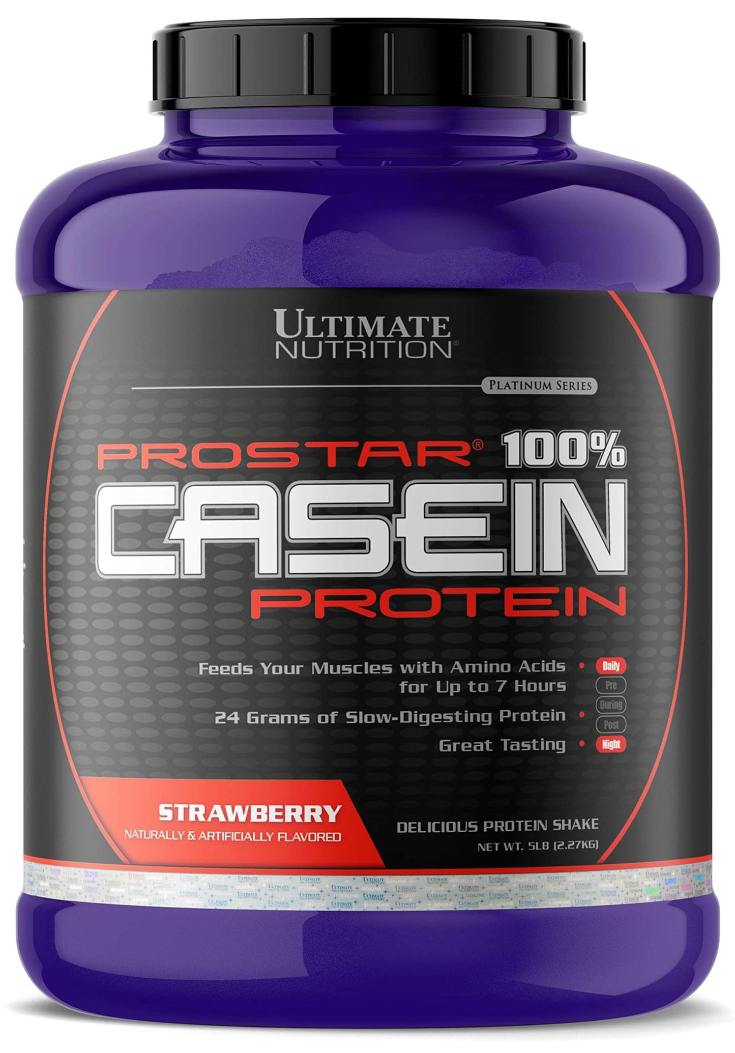 Ultimate Nutrition Prostar Micellar and Hydrolyzed Casein Protein Powder, 5 lb, 80 Servings, Strawberry