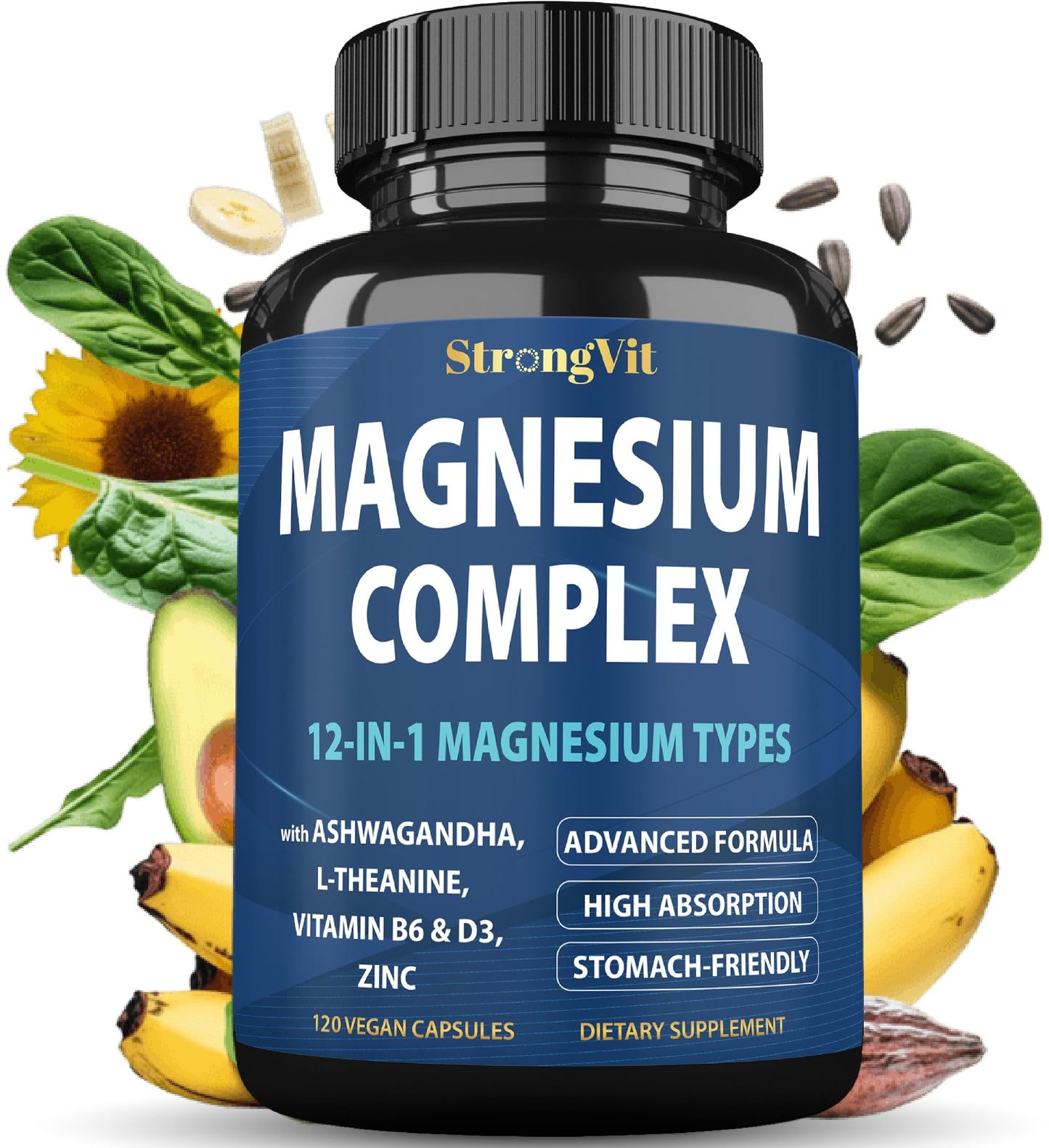 StrongVit 1000mg Magnesium Complex Capsule, 120 Count