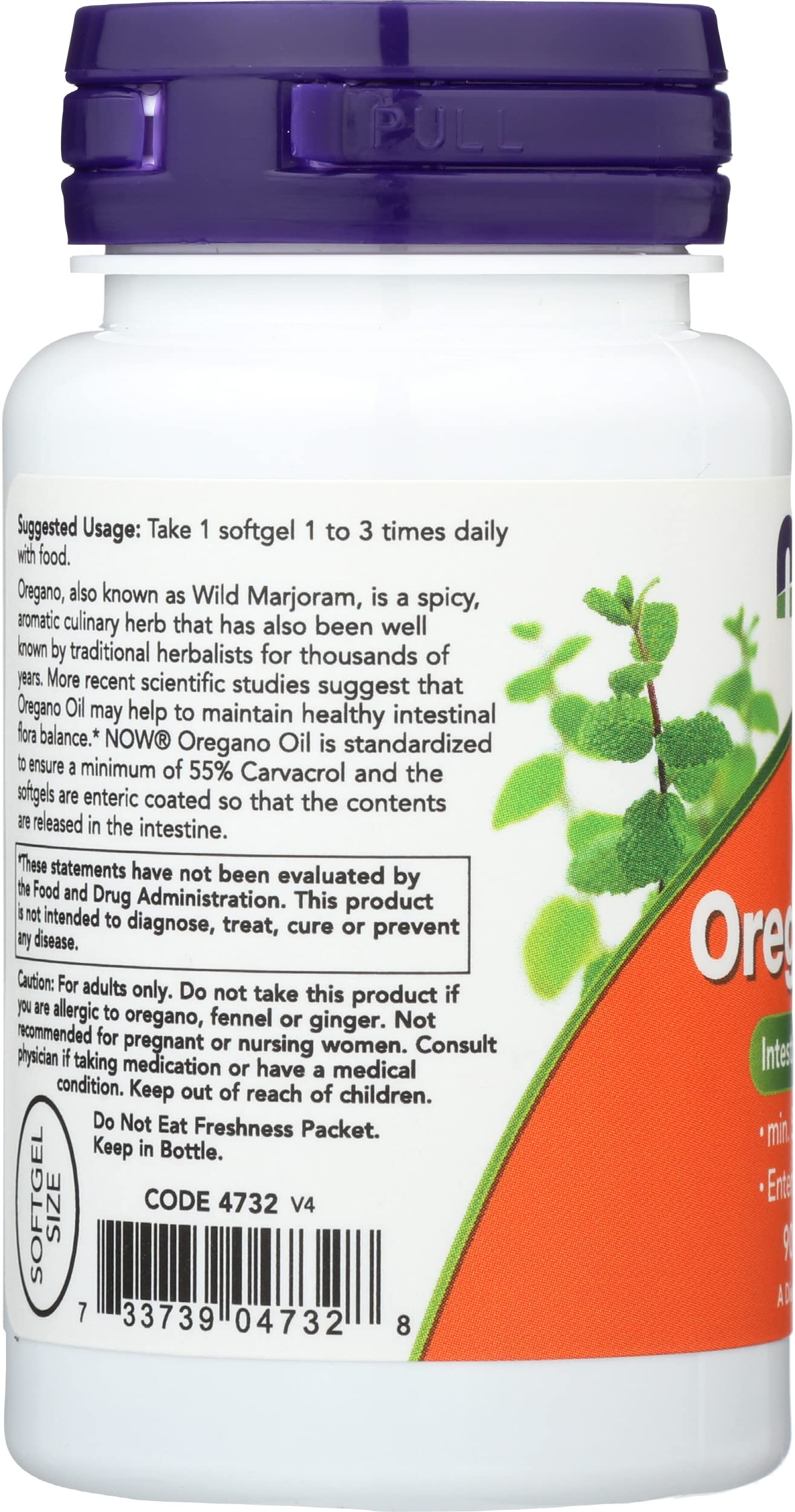 NOW Foods Oregano Oil Enteric Coated SG Capsule, 90 Count
