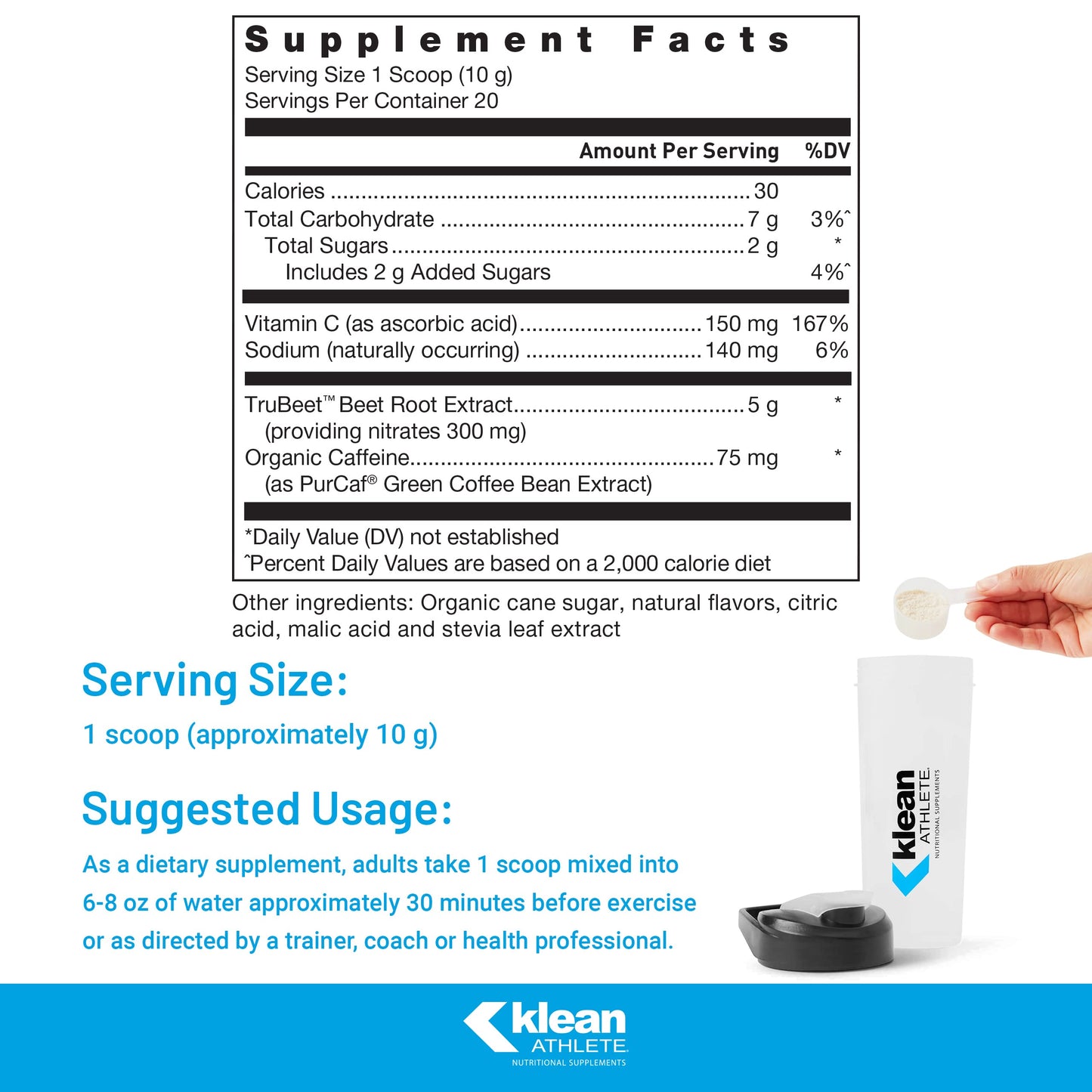 Klean Athlete Pre-Workout Powder 7 oz