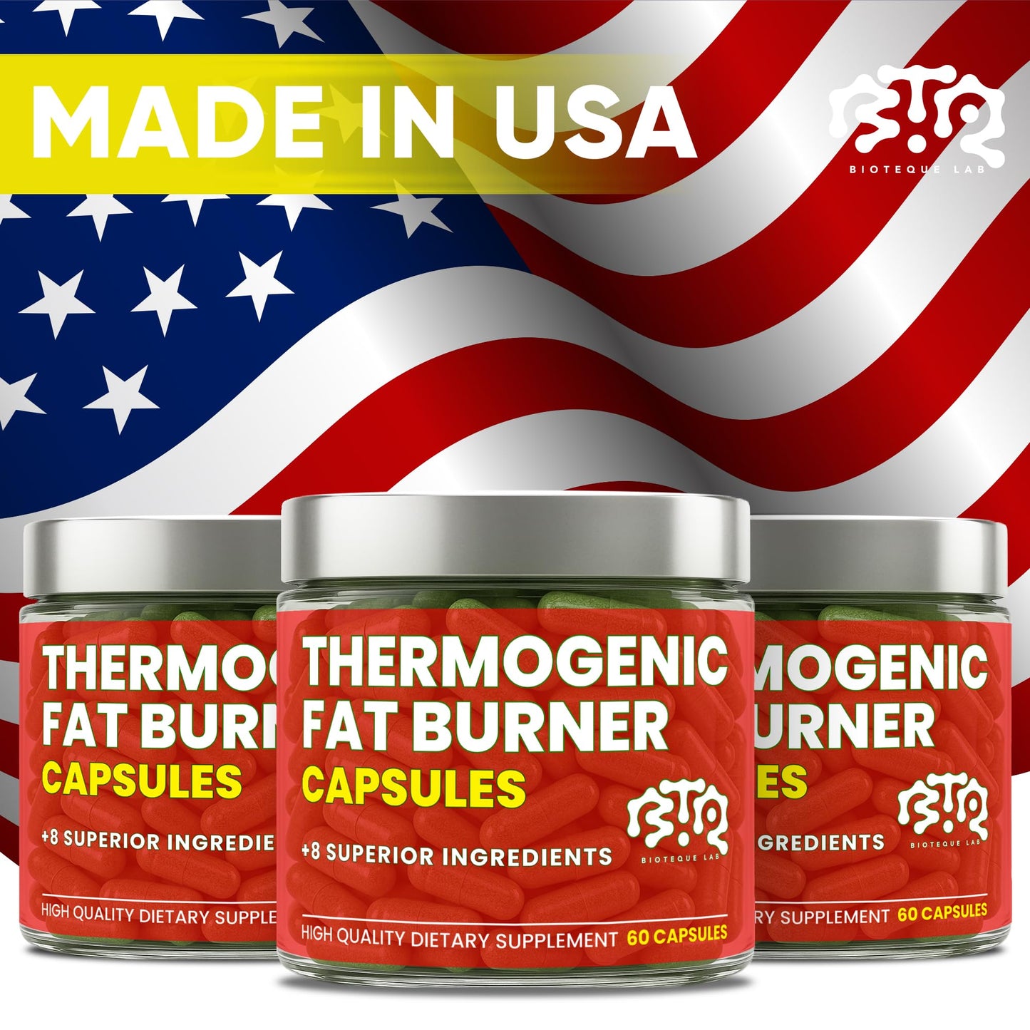BIOTEQUELAB Thermogenic Fat Burner Capsule 60 Count