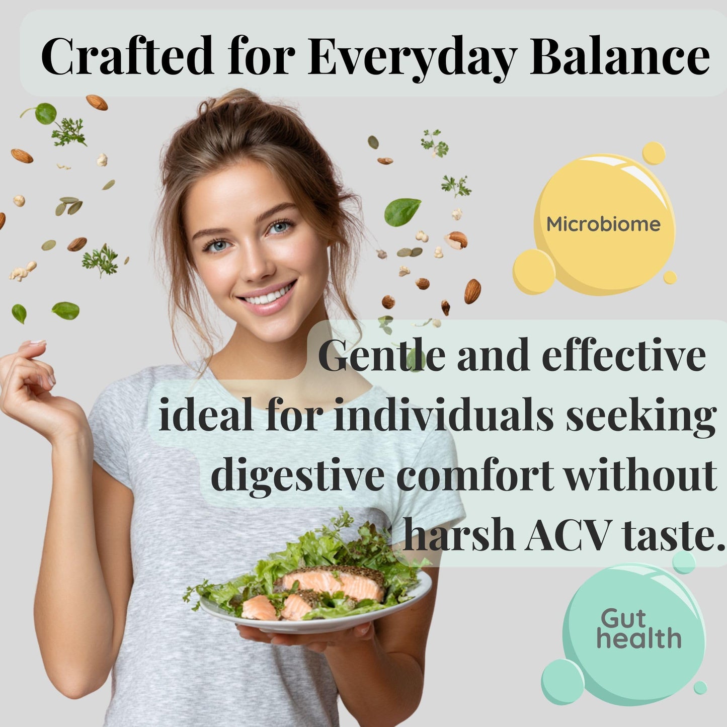Sun Vitals MetaboDigest – ACV Apple Cider Vinegar Capsules with Digestive Enzymes, Prebiotic Fiber & Probiotic | Digestive Health & Bloating Relief | Gut Balance for Women & Men, 60 Capsules