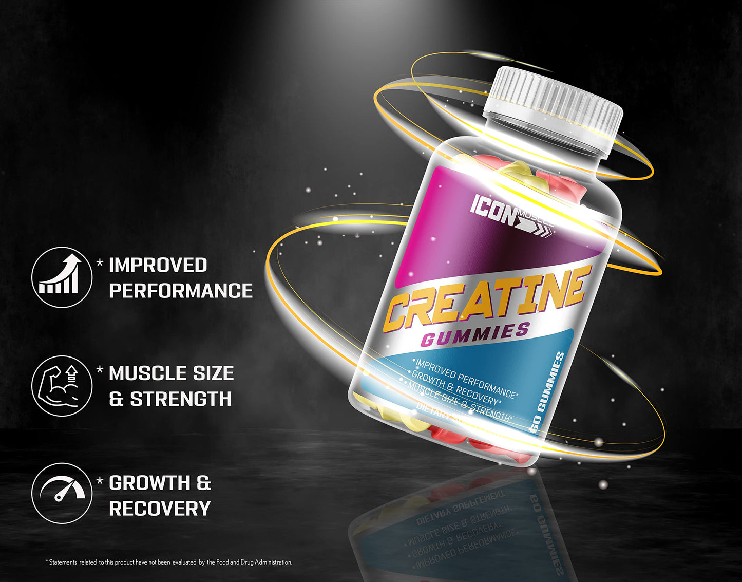 Icon Muscle Creatine Gummies 60 Count