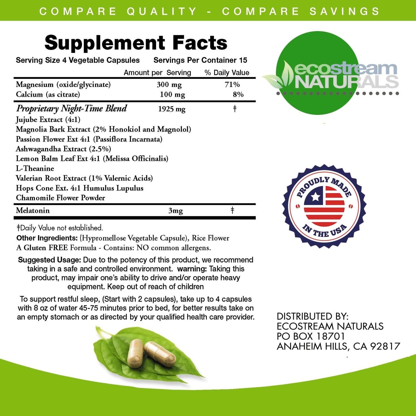ecostream Naturals MuscleRelax PM Nighttime 60 Capsules