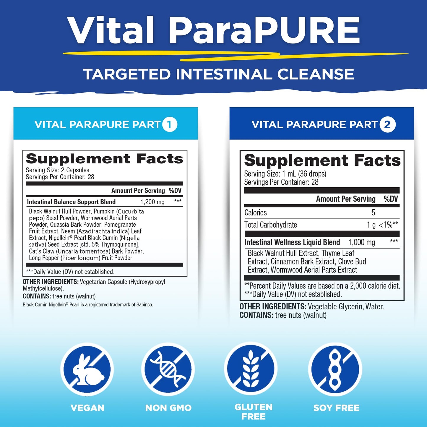 Vital Planet Vital ParaPure Intestinal Cleanse Capsules, 56 Count