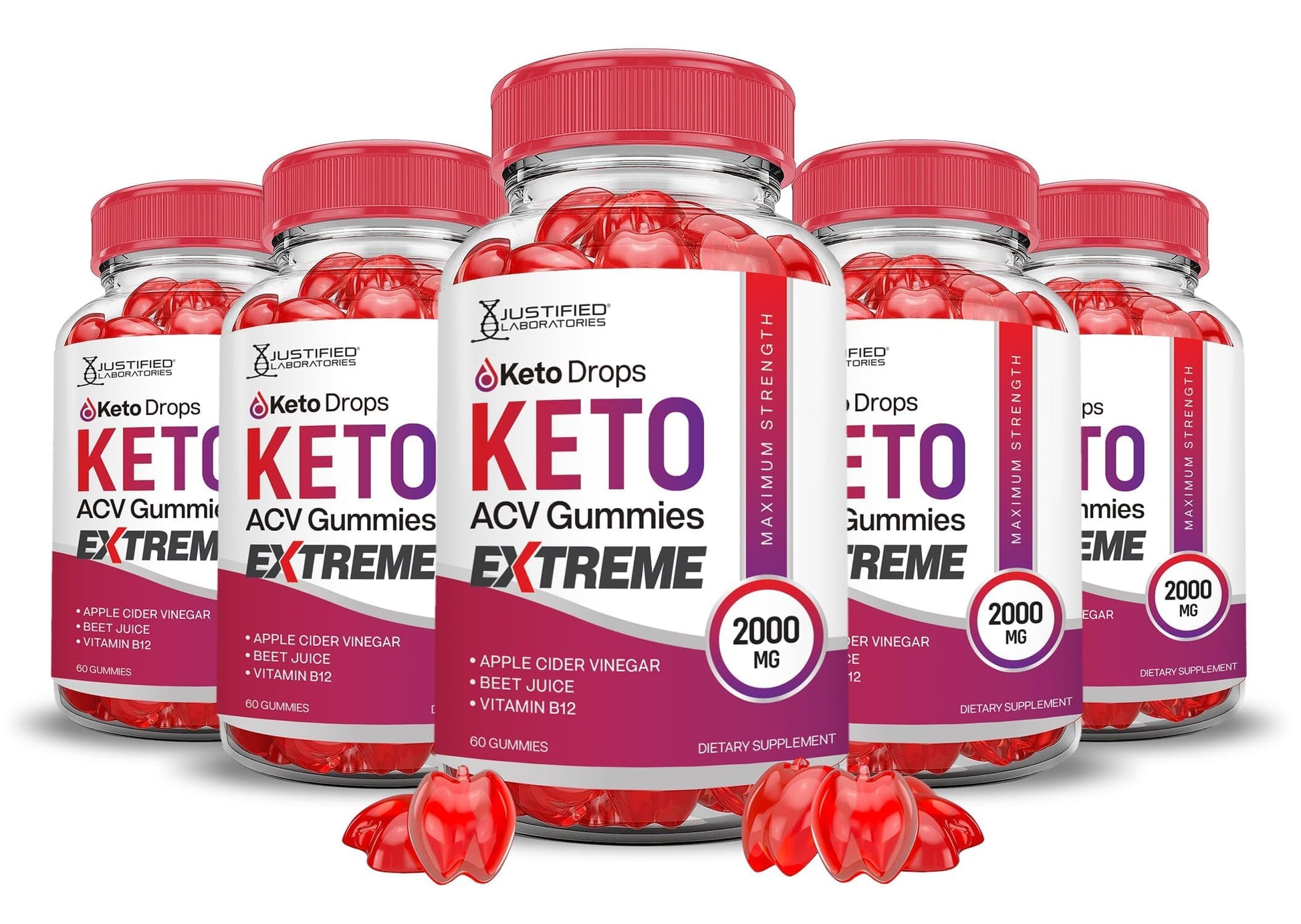 Justified Laboratories Keto Drops Keto ACV Gummies Extreme 2000 mg 300 Gummies
