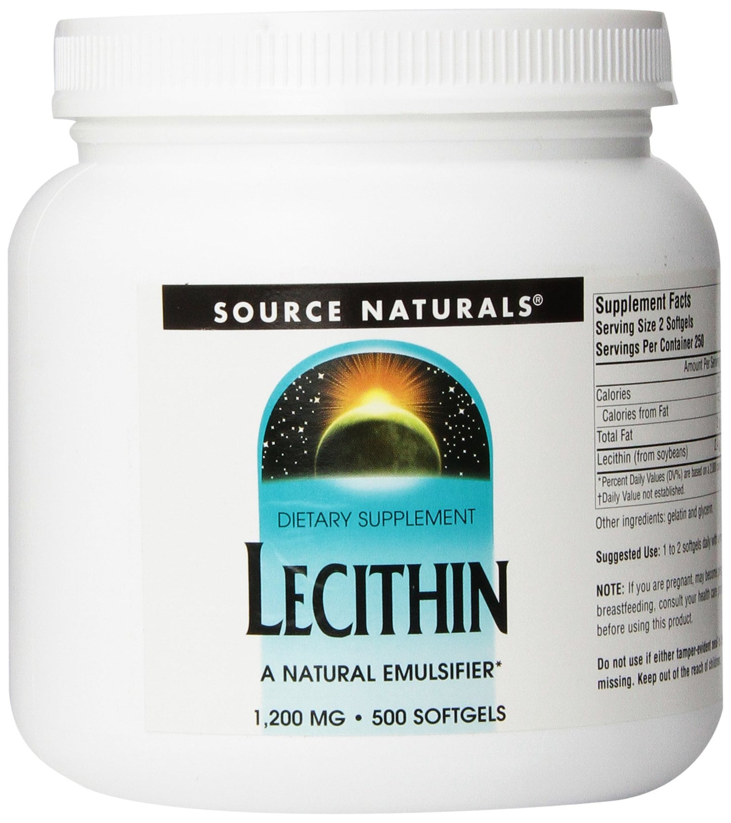 Source Naturals Lecithin 1200 mg Softgels, 500 Softgels