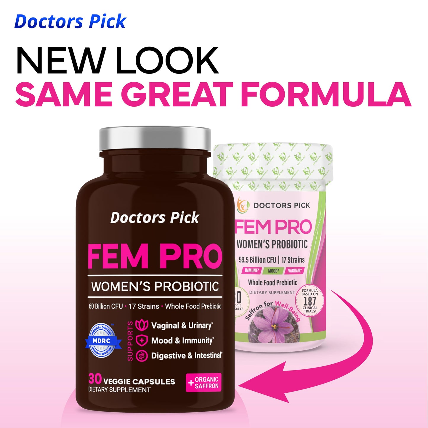 Doctors Pick Fem Pro Women’s Probiotics for Feminine Health 90 Capsules