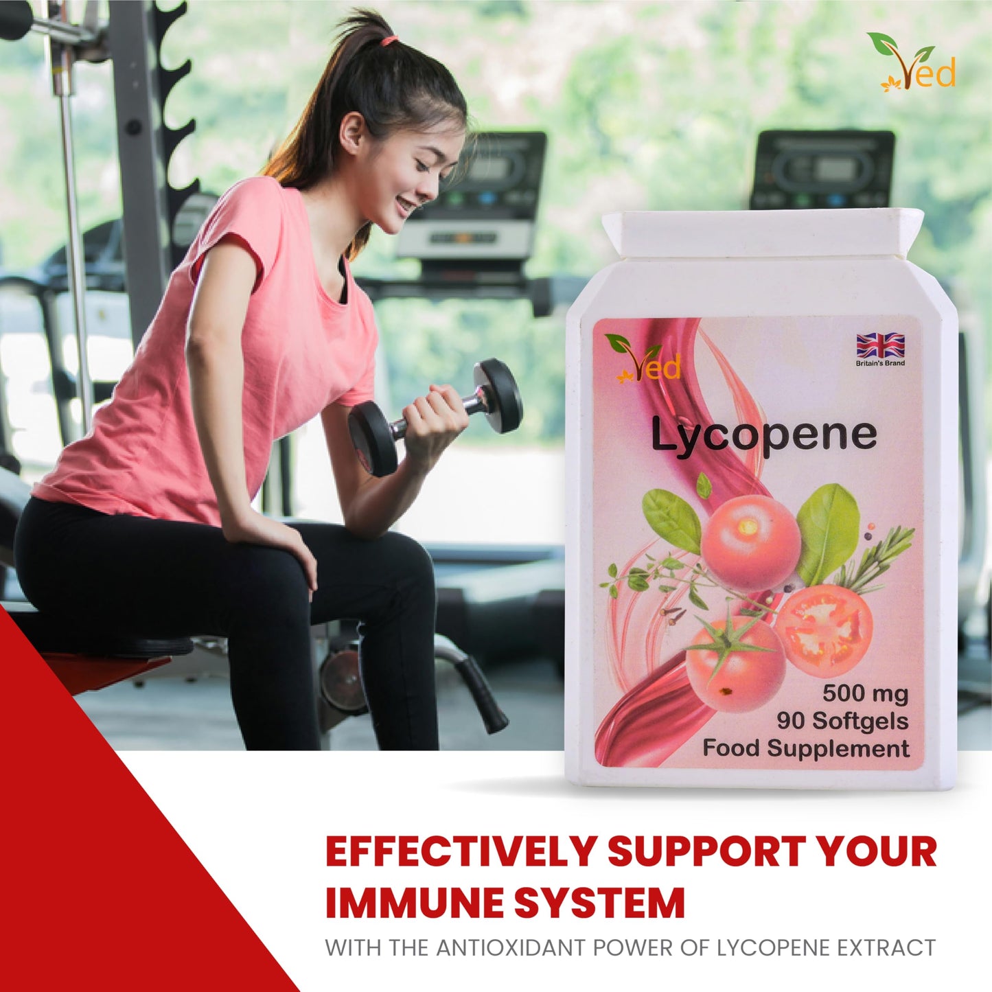 Ved Lycopene 500 mg Softgels, 180 Count