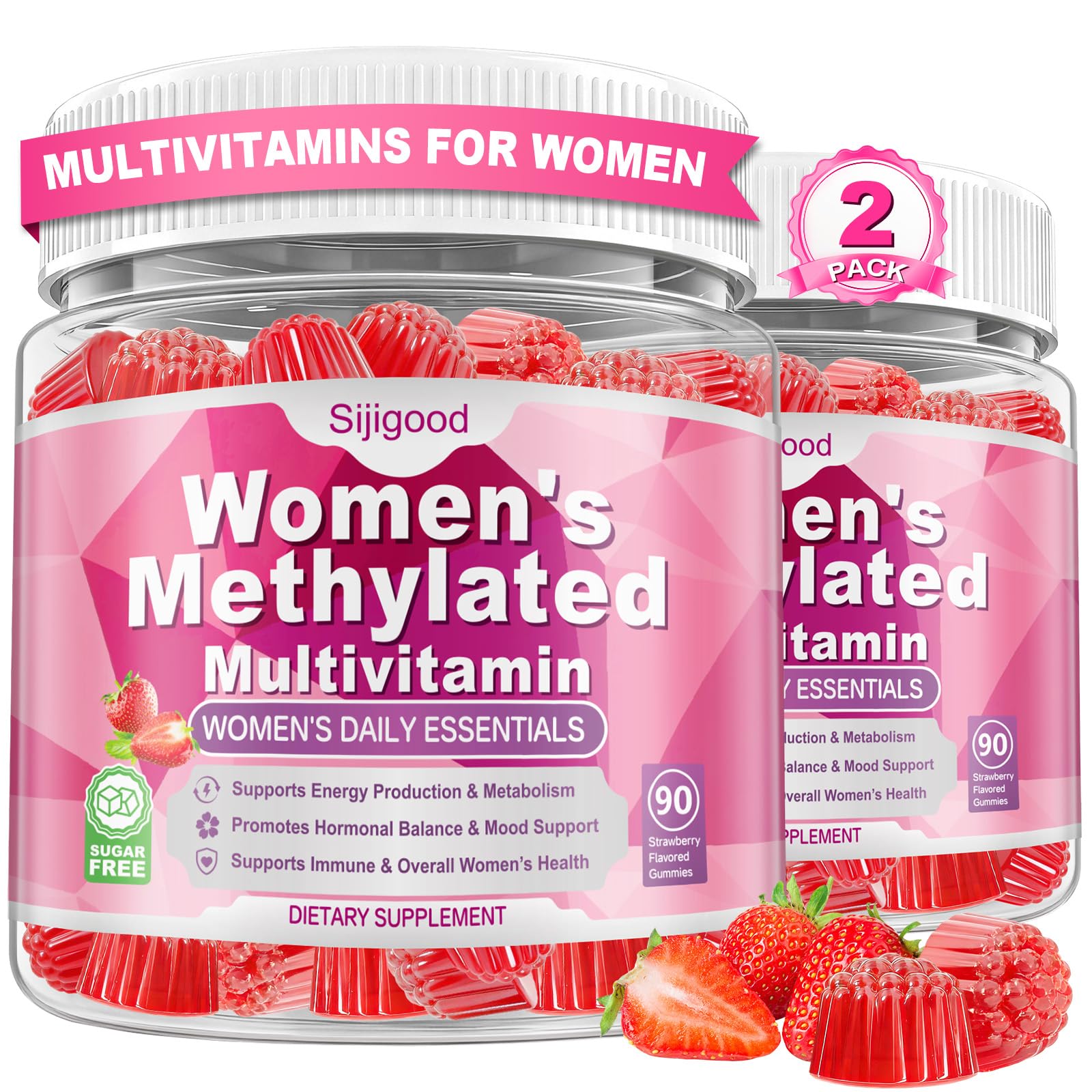 Sijigood Methylated Multivitamin Gummies for Women, 180 Count