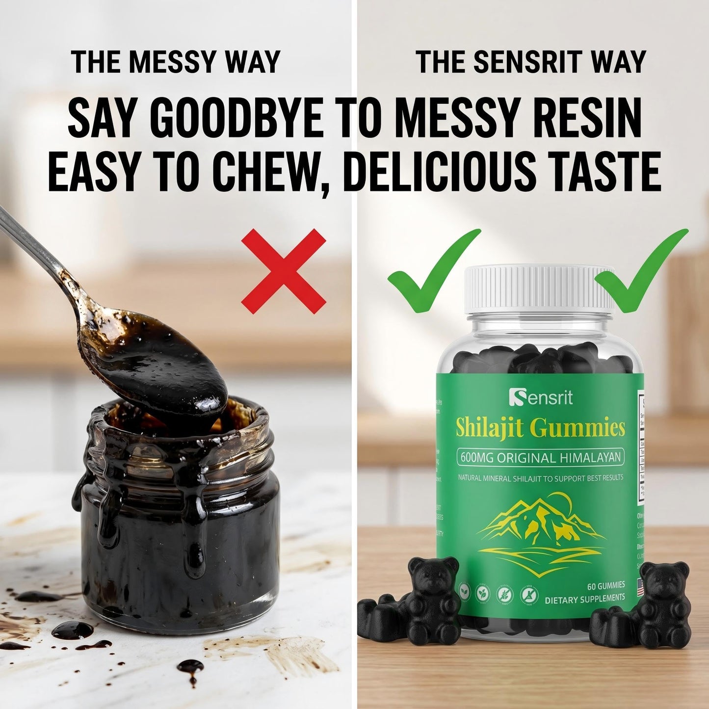 Sensrit Himalayan Shilajit Gummies 600mg, 60 Gummies