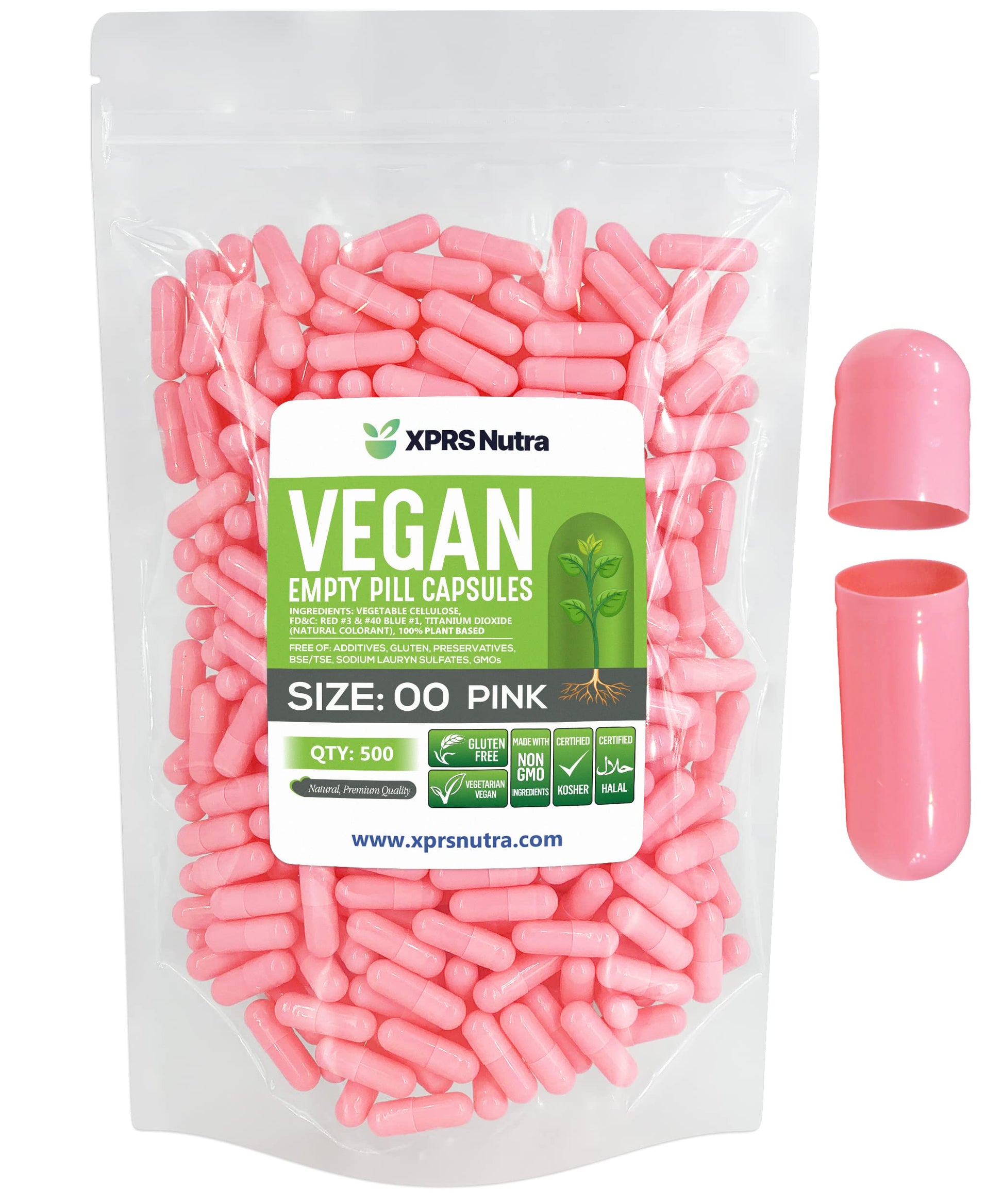 XPRS Nutra Size 00 Empty Capsules, 500 Count