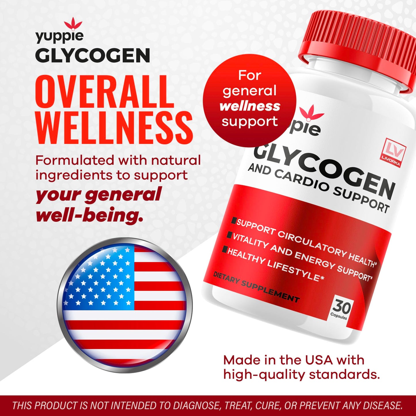 LIVORKA Yuppie Glycogen Capsules, 150 Capsules