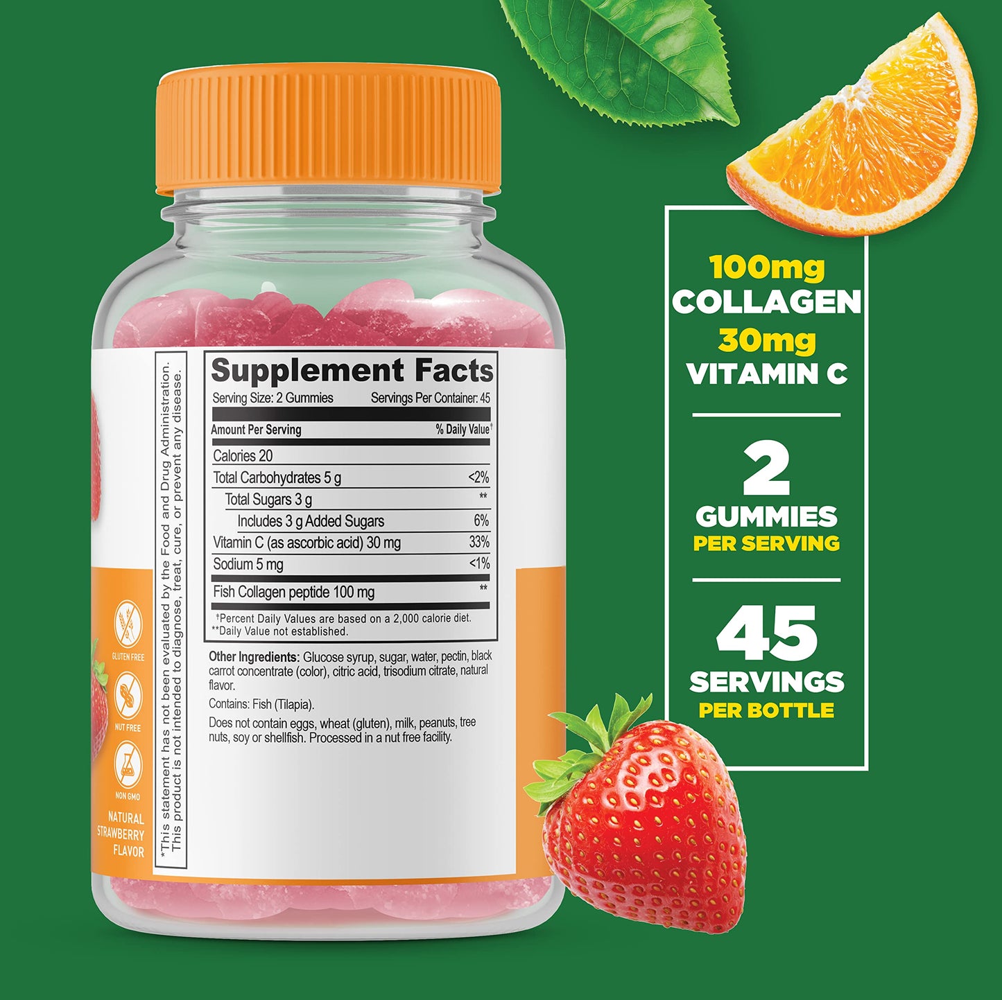 Lifeable Collagen & Vitamin C + Vitamin D 5000 IU Gummies, 180 Count