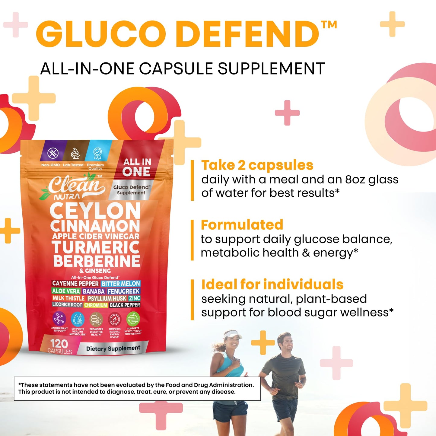 Clean Nutraceuticals Gluco Defend Capsule, 120 Count