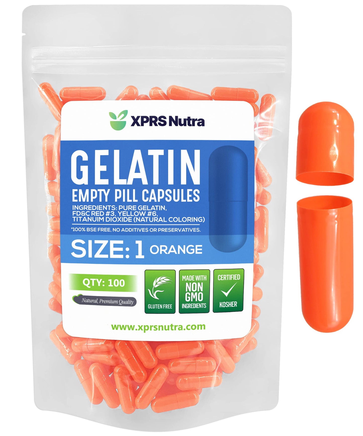 XPRS Nutra Empty Gelatin Capsules Capsule 100 Count