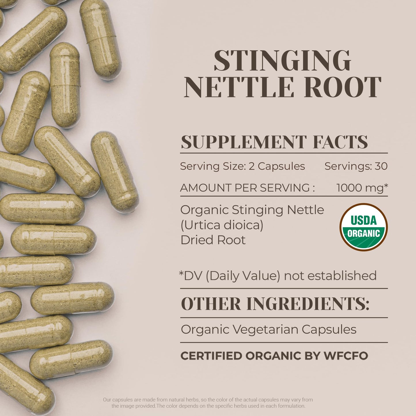 Garden Organics Stinging Nettle Root Capsules, 60 Count