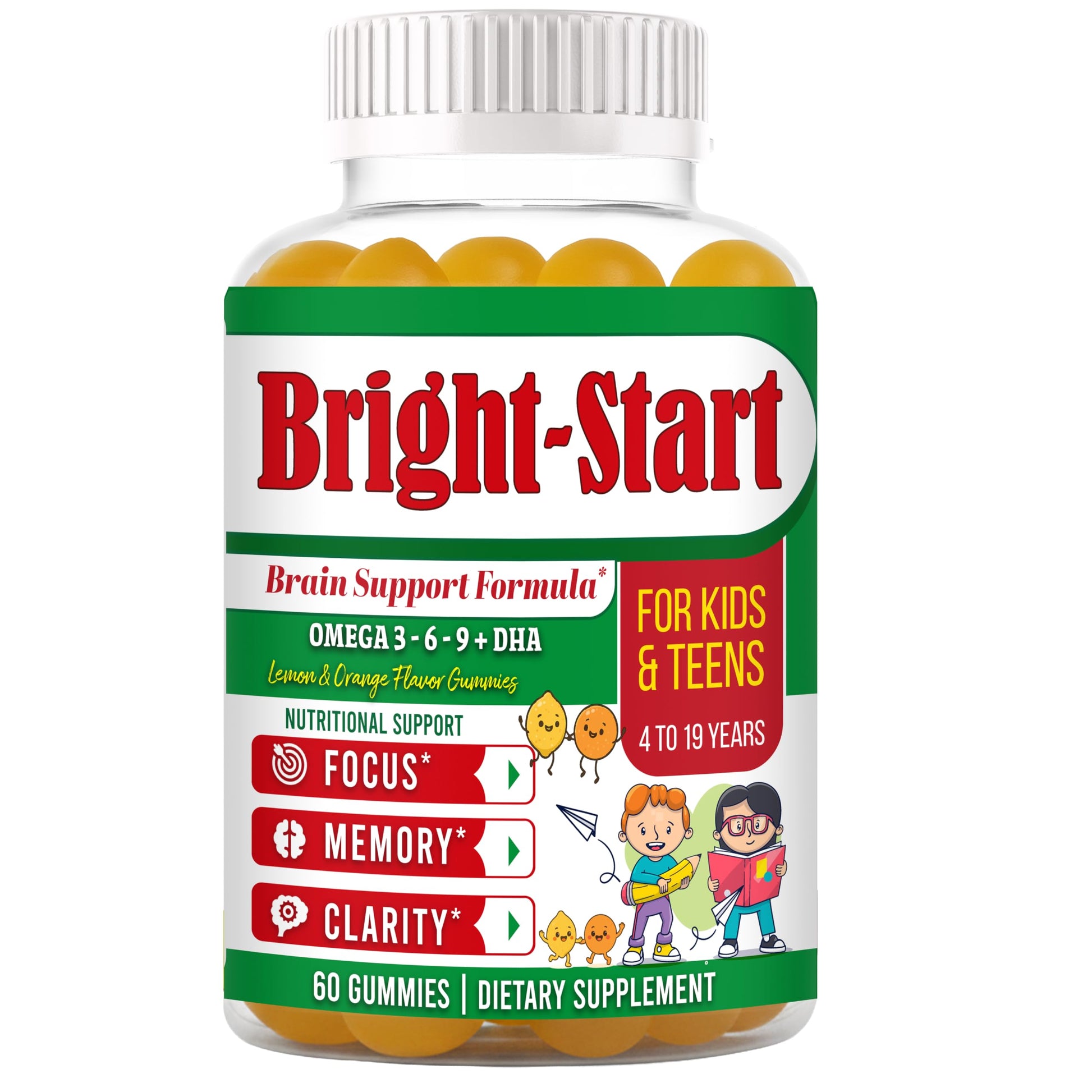 Celebrity LifeStyle Product BrightStart Focus Gummies for Kids & Teens Gummy 60 Count