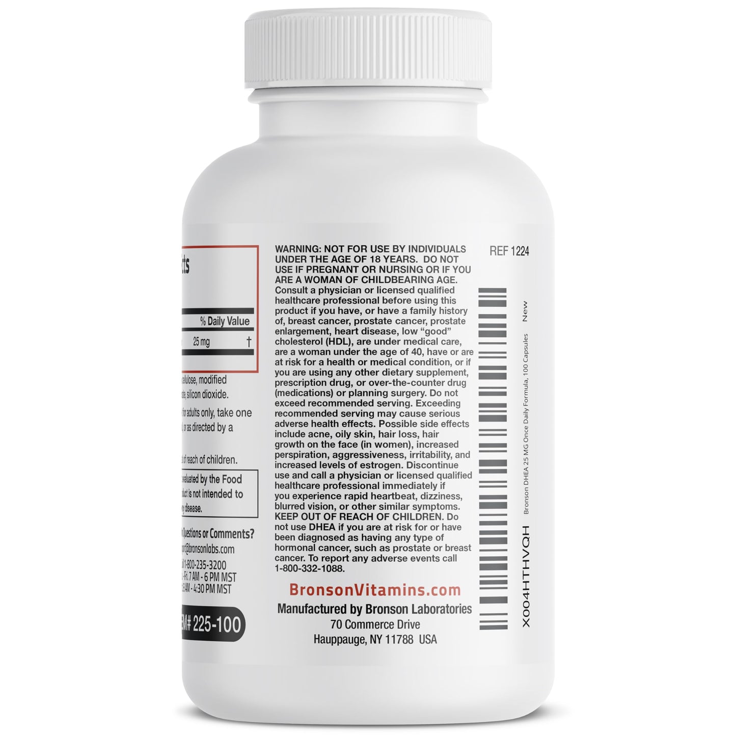 Bronson DHEA 25mg Once Daily Formula Capsule, 100 Capsules