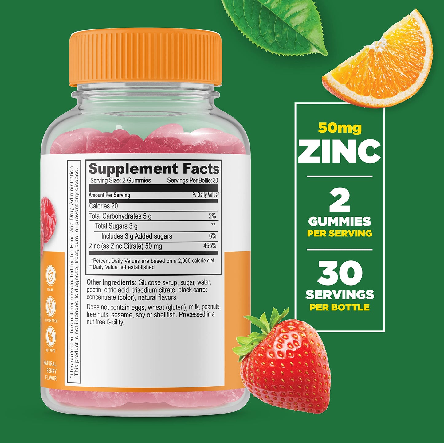 Lifeable Zinc 50mg Gummies 60 Count