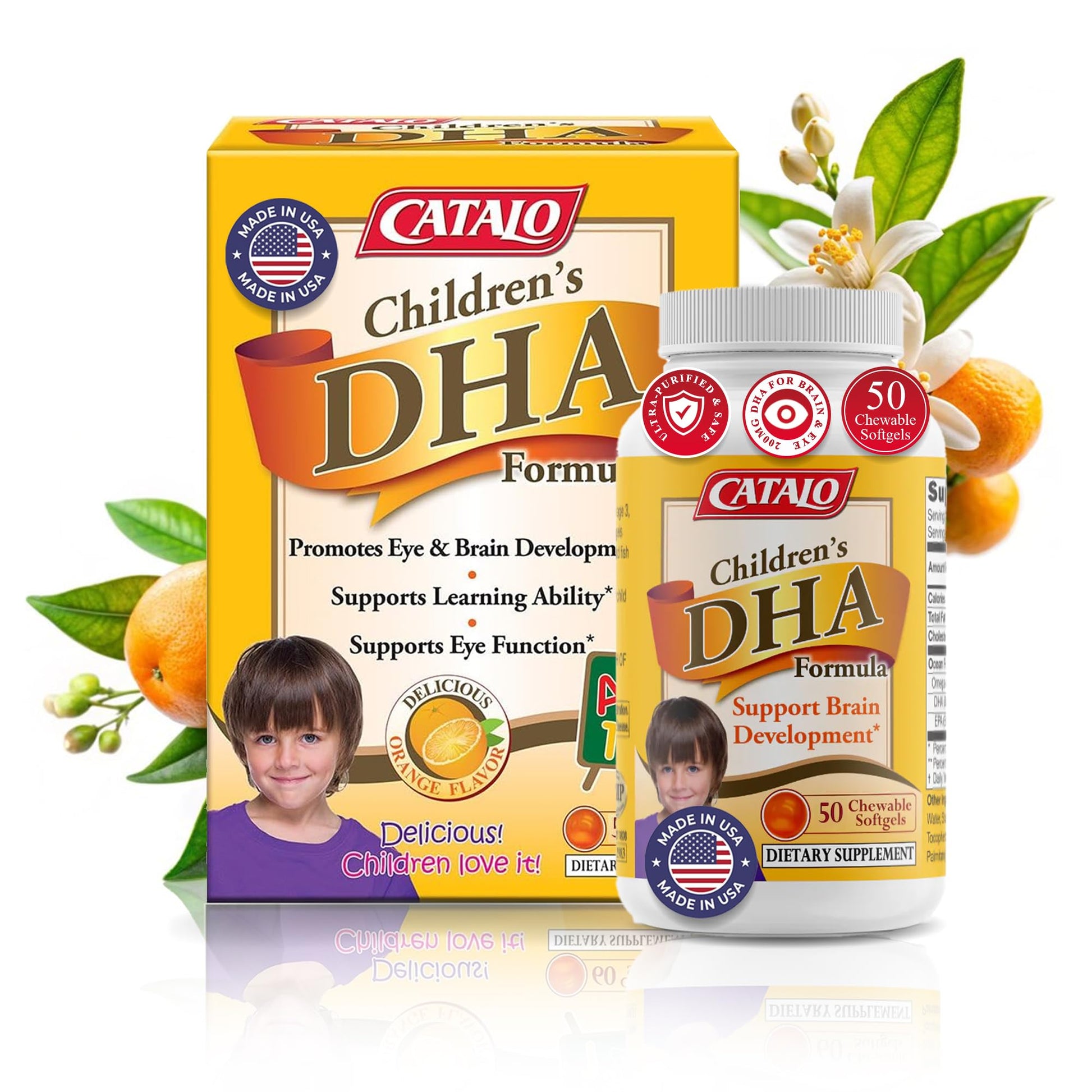 CATALO Children's DHA Formula Chewable Softgels 50 Count