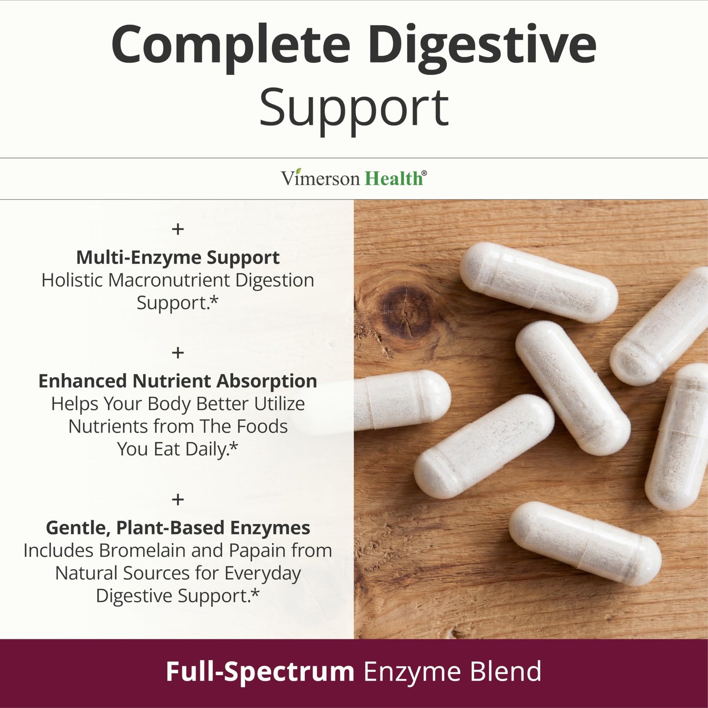 Vimerson Health Digestive Enzymes for Women Capsules, 60 Count