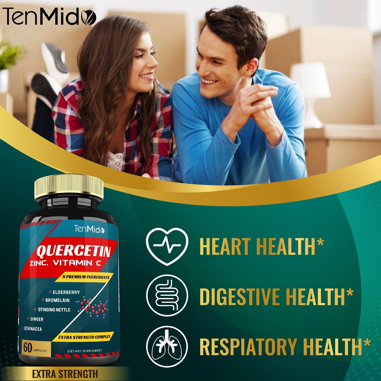 Tenmido Quercetin Extract Capsules, 60 Capsules