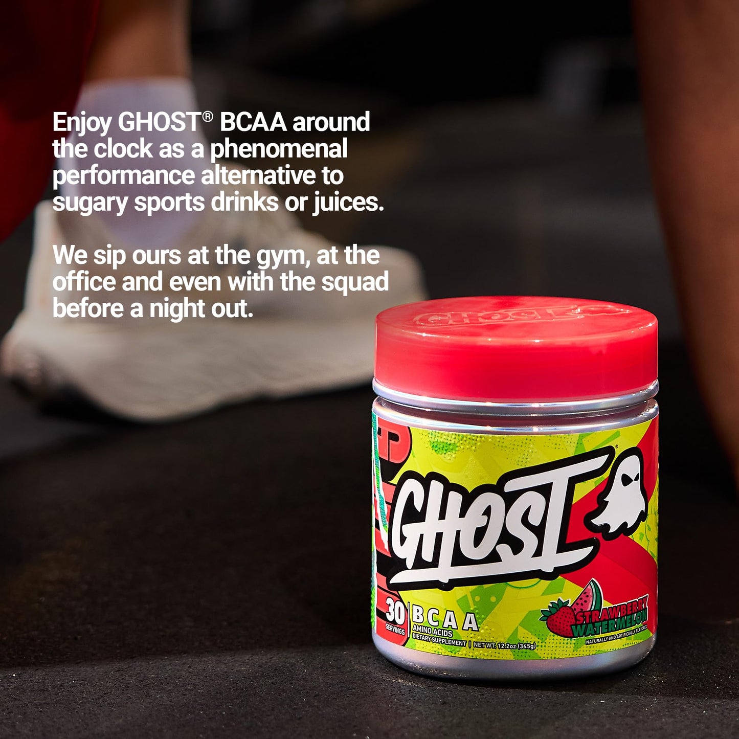 GHOST BCAA Powder Amino Acids Supplement, Strawberry Watermelon, 12.2 oz