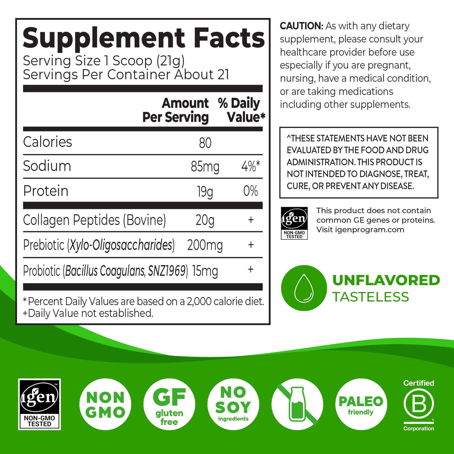 Orgain Hydrolyzed Collagen Peptides + Prebiotic & Probiotics Powder for Women & Men, 20g Grass Fed Collagen, 1 Billion CFU - Supports Digestive, Hair, Skin & Joint Health, Non-GMO, Type I & III, 16 oz