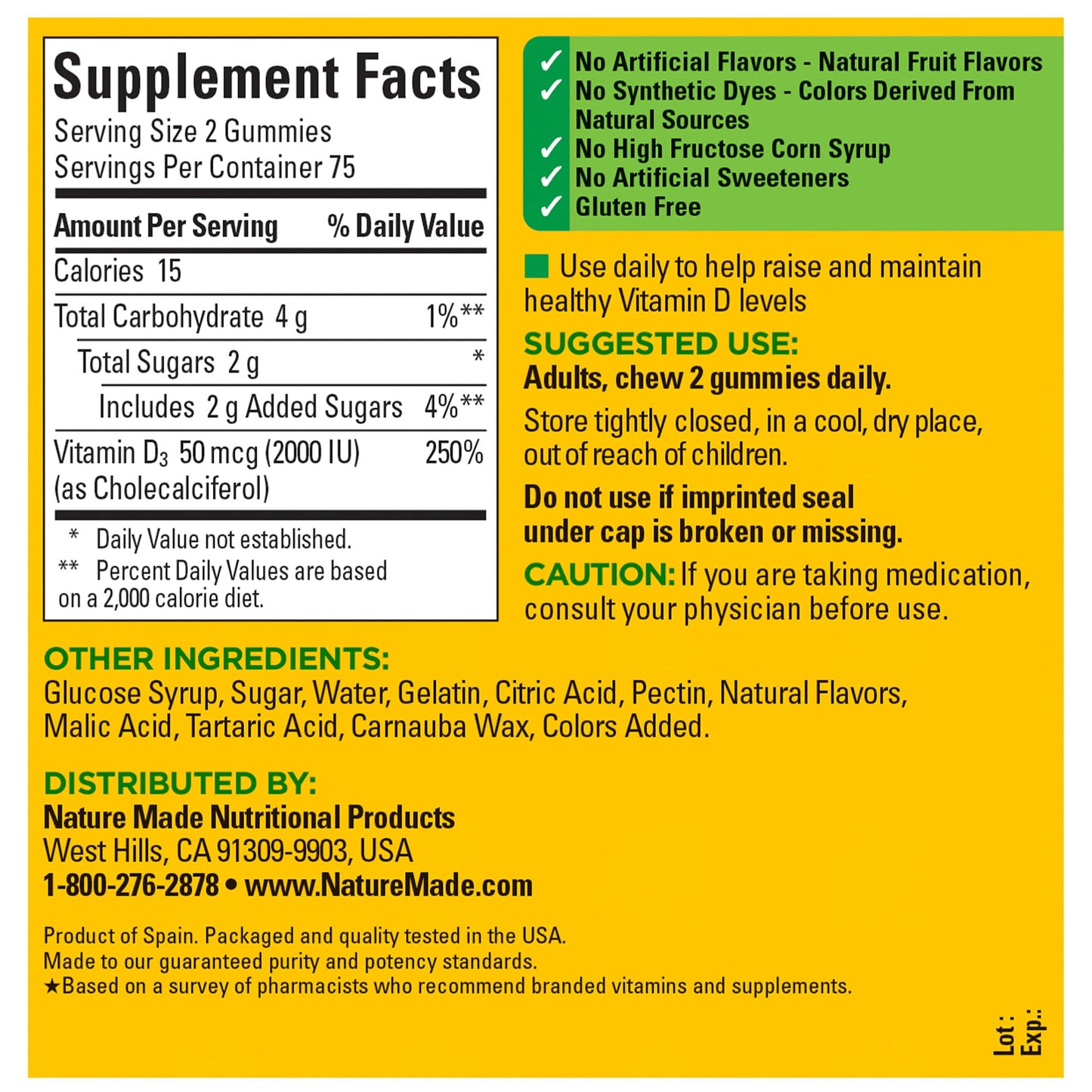 Nature Made Vitamin D3 Gummies 150