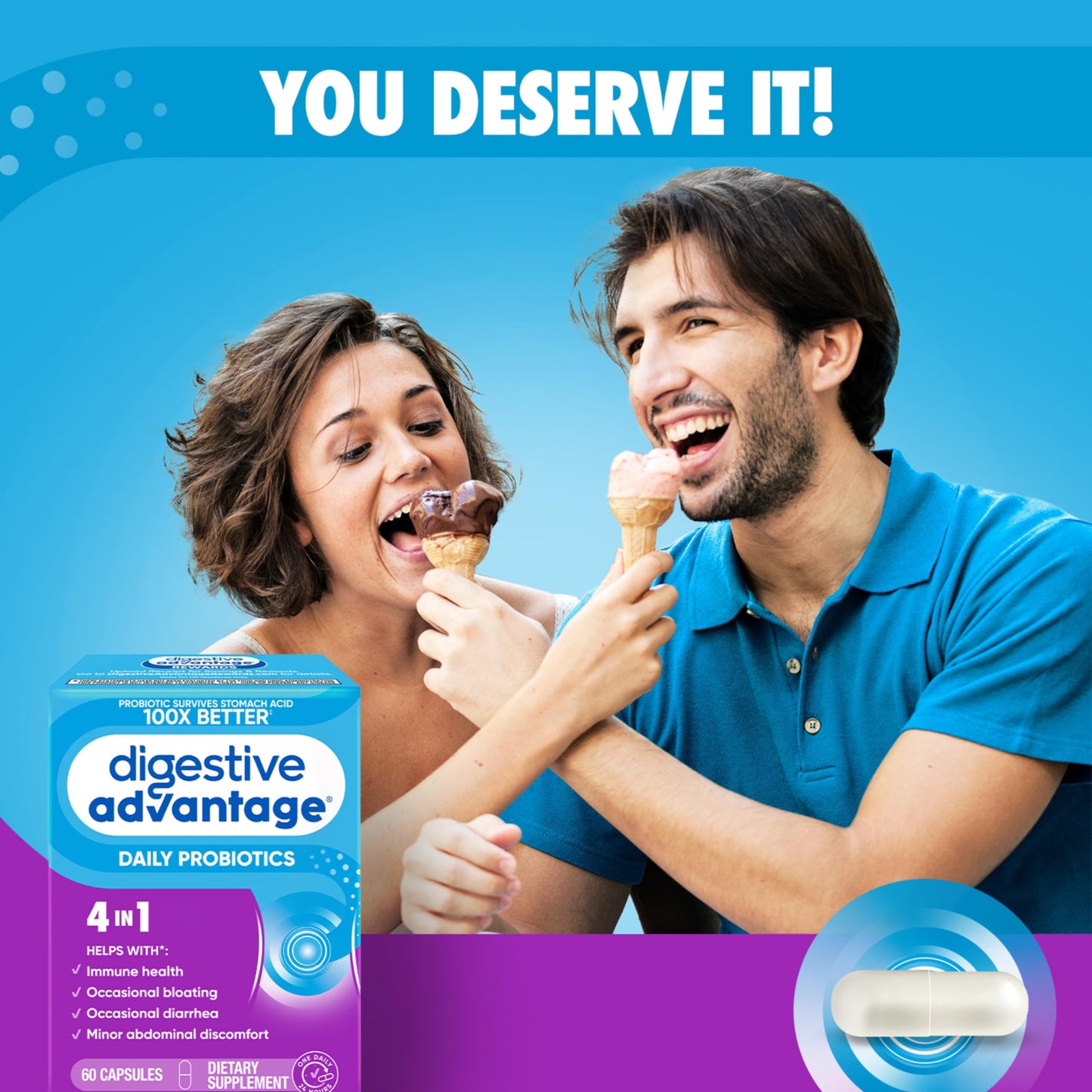 Digestive Advantage Daily Probiotic Capsules, 60 Count