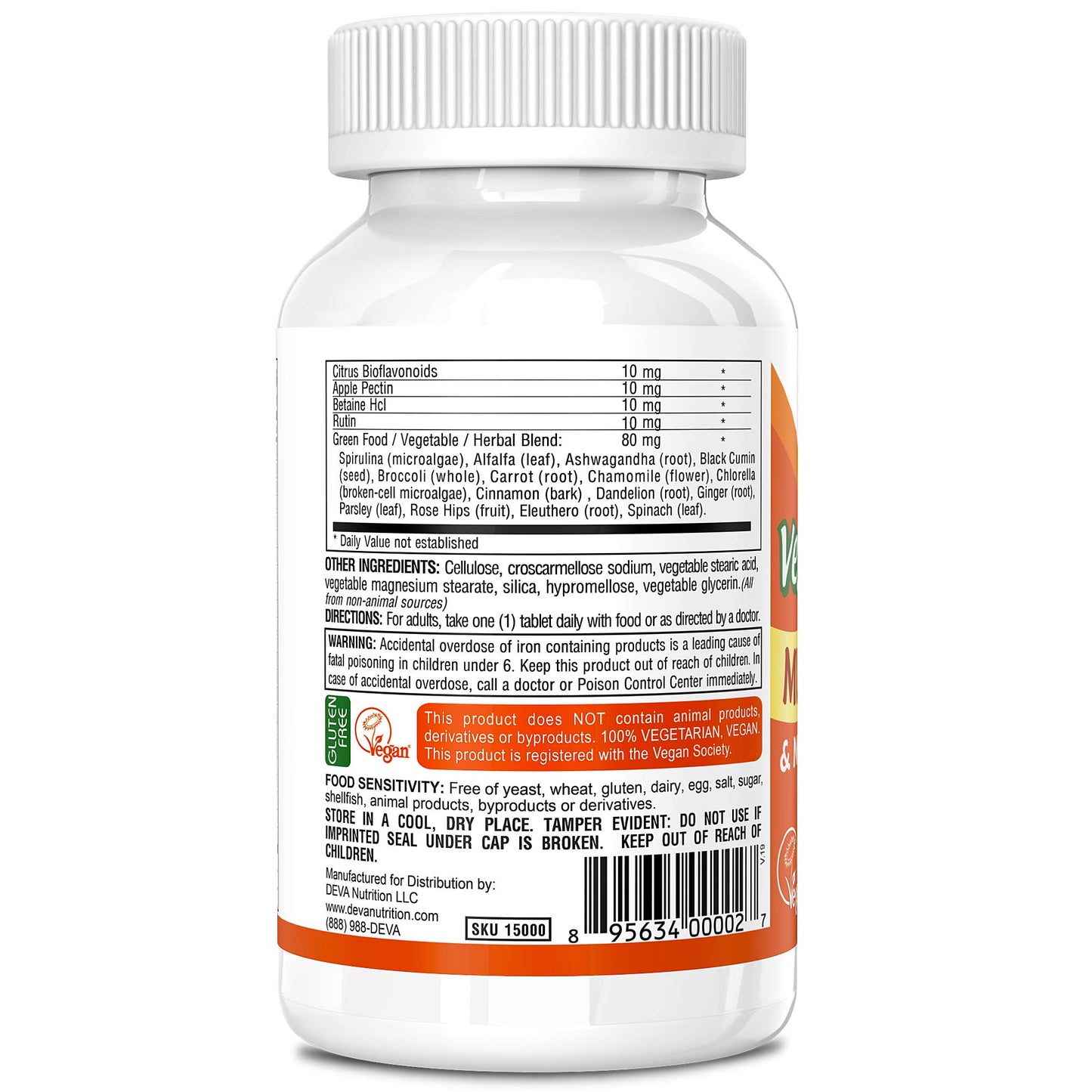 DEVA Vegan Multivitamin and Mineral Supplement Tablet 90