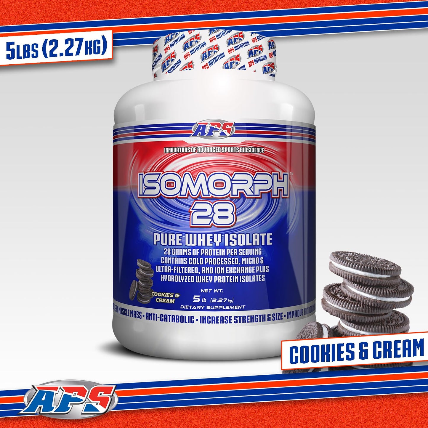 APS Nutrition Isomorph 28 Protein Powder Pure Whey Isolate Cold-Pressed Ultra-Filtered and Ion Exchange Isolates 28g Protein 80 Servings