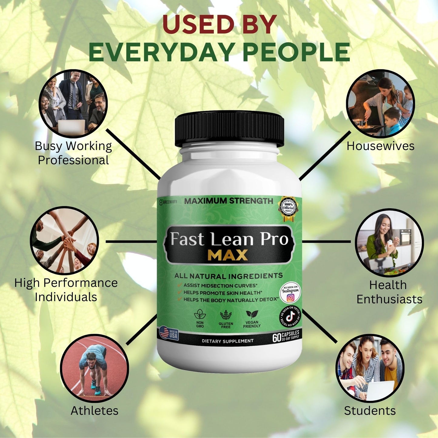 GREENVIFY Fast Lean Pro Max Natural Dietary Supplement Capsule, 60 Capsules