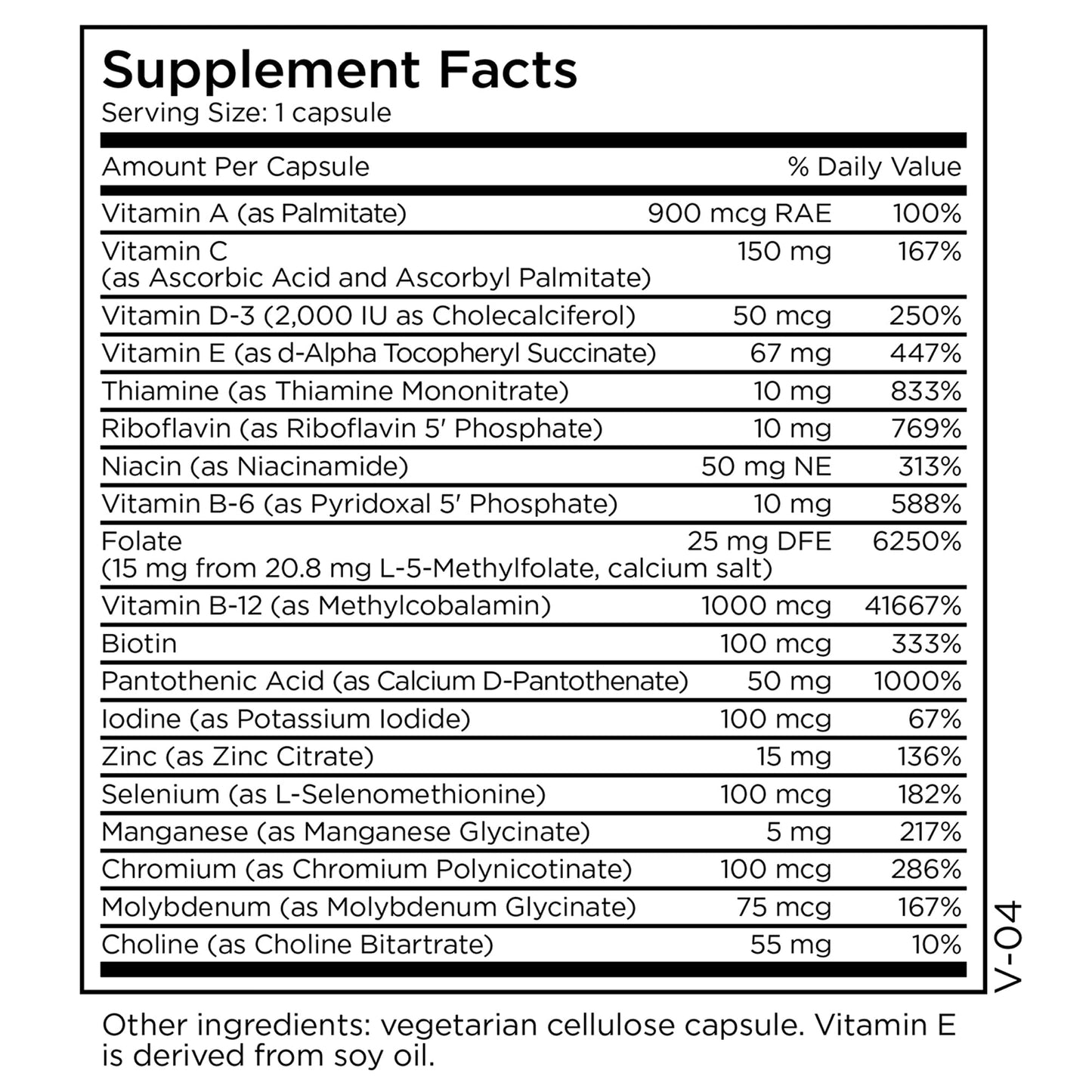 MethylPro Multivitamin with L-Methylfolate 15 mg Capsule, 30 Count
