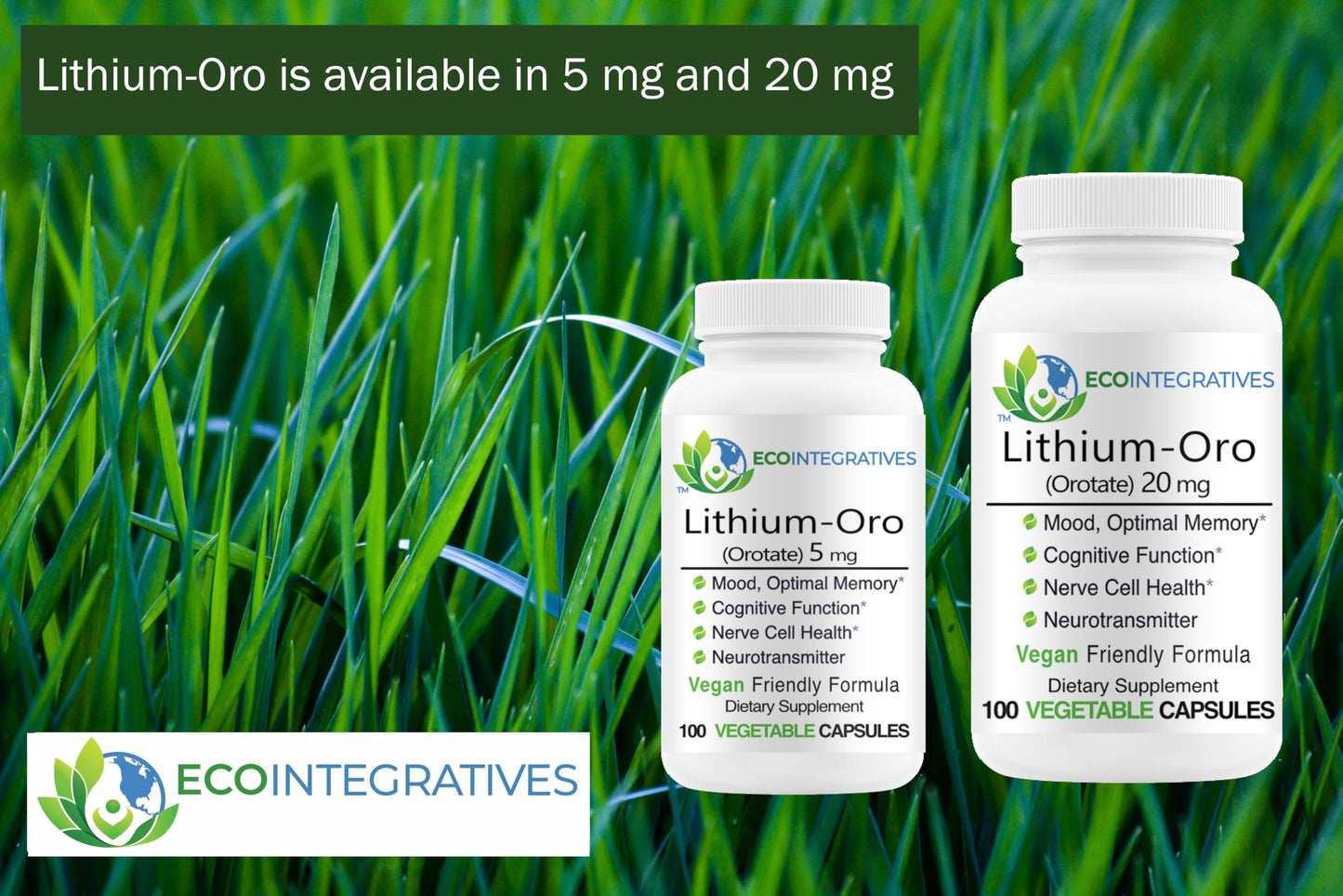 EcoIntegratives Lithium-Oro Orotate 20mg Supplement Capsule, 100 Count