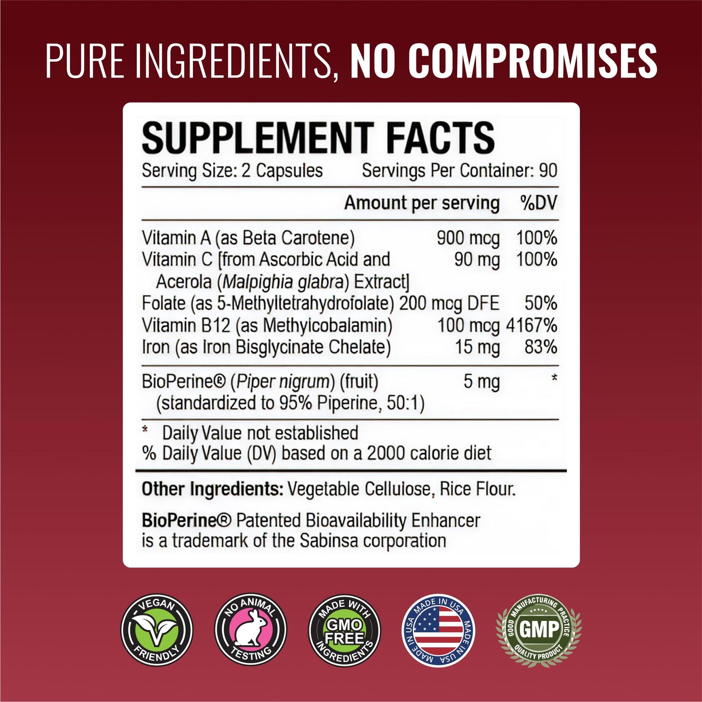 Approved Science Anemiaprin Iron Bisglycinate with Vitamin C Capsules 360