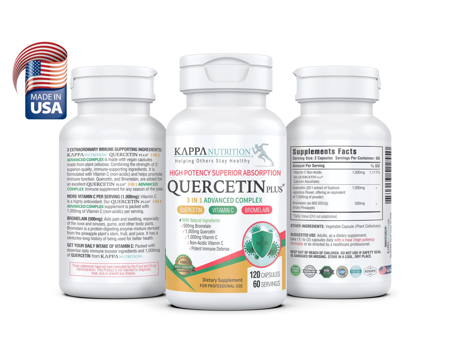 KAPPA NUTRITION Quercetin Plus Capsule 120 Count