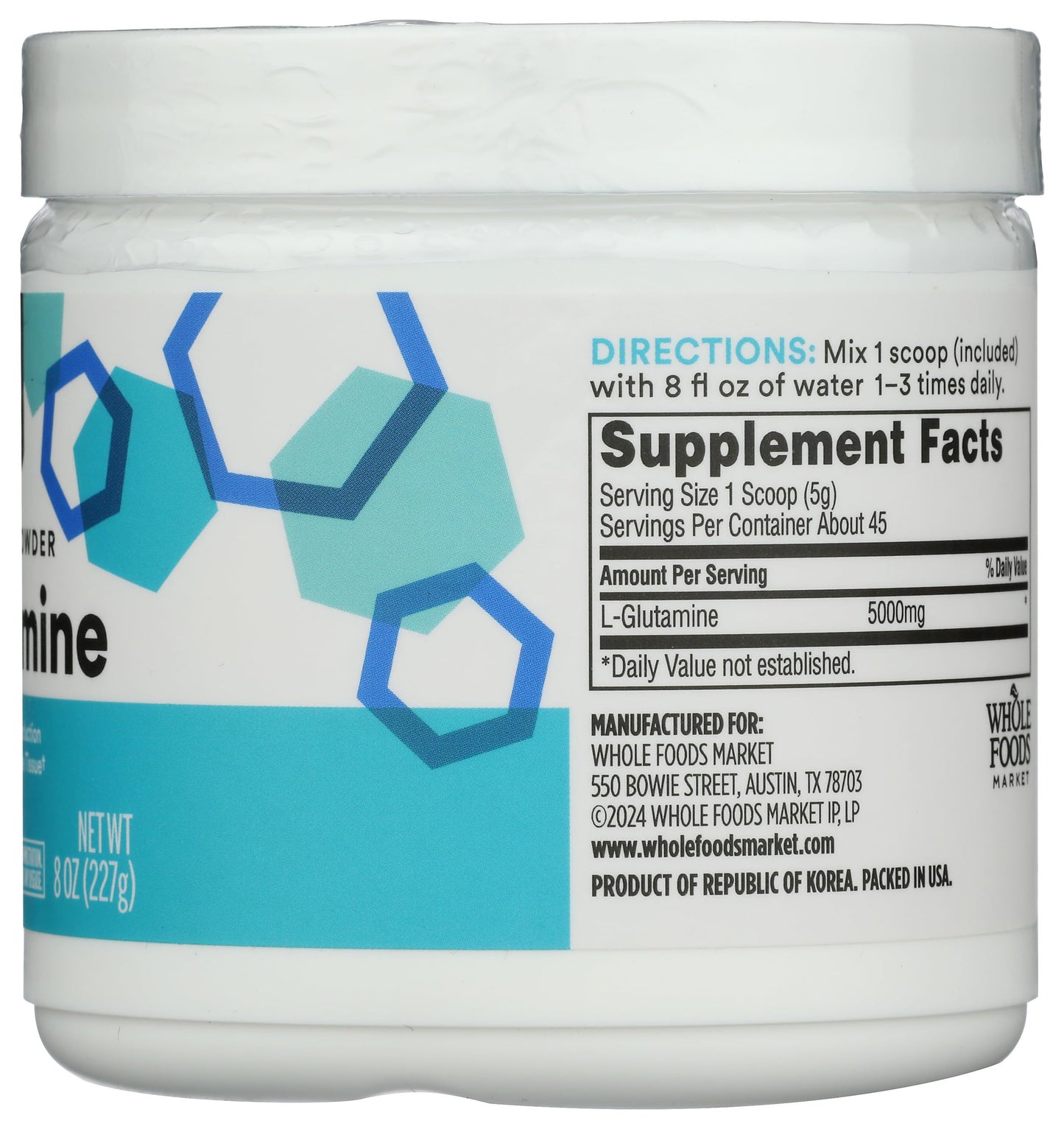 Whole Foods Market 365 L-Glutamine Free-Form Powder, 8 oz