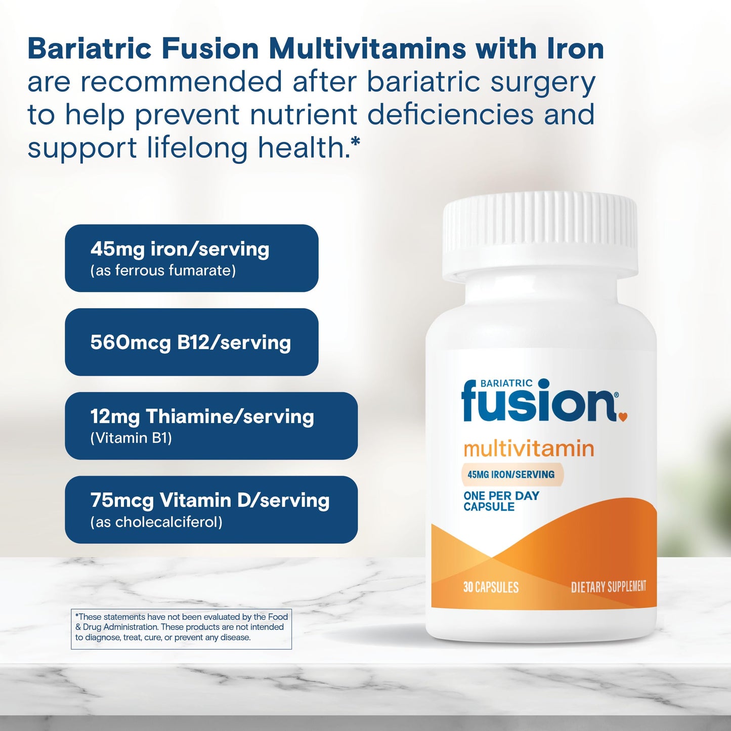 Bariatric Fusion Multivitamin with Iron Capsule 30 Count