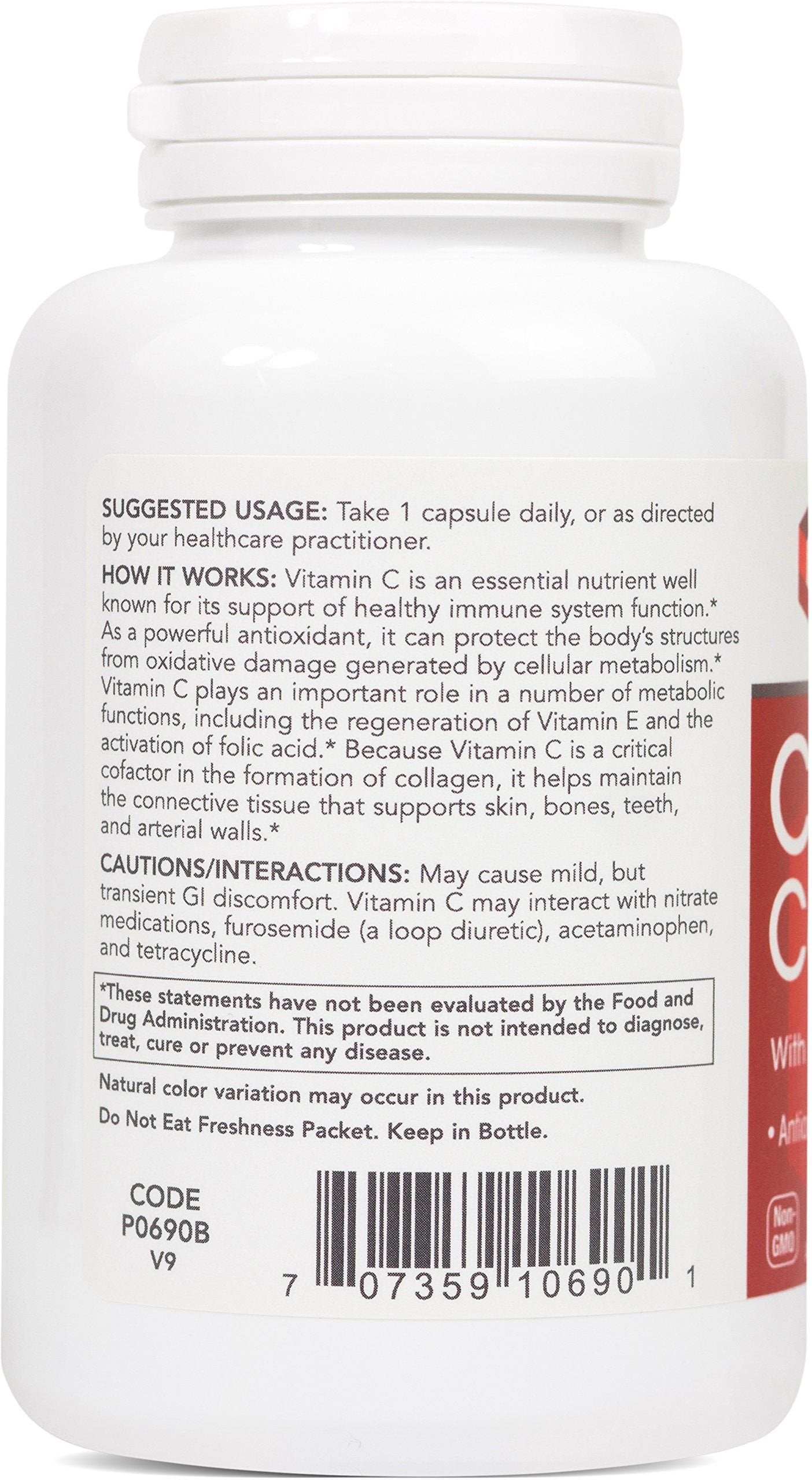 Protocol for Life Balance C-1000 + BioFl Vitamin C with Bioflavonoids Capsules, 120 Capsules