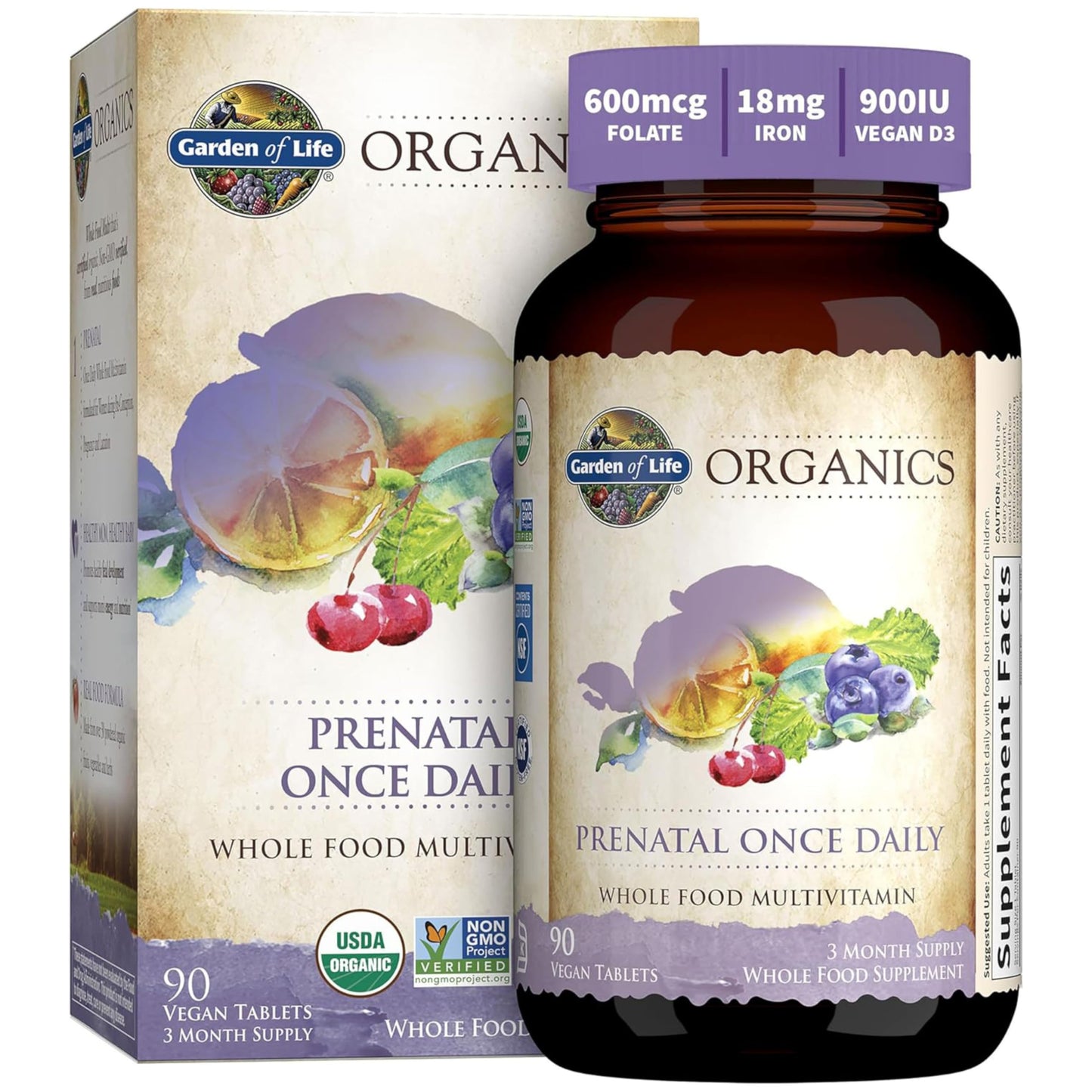 Garden of Life Prenatal Vitamins for Women Tablet 90 Count
